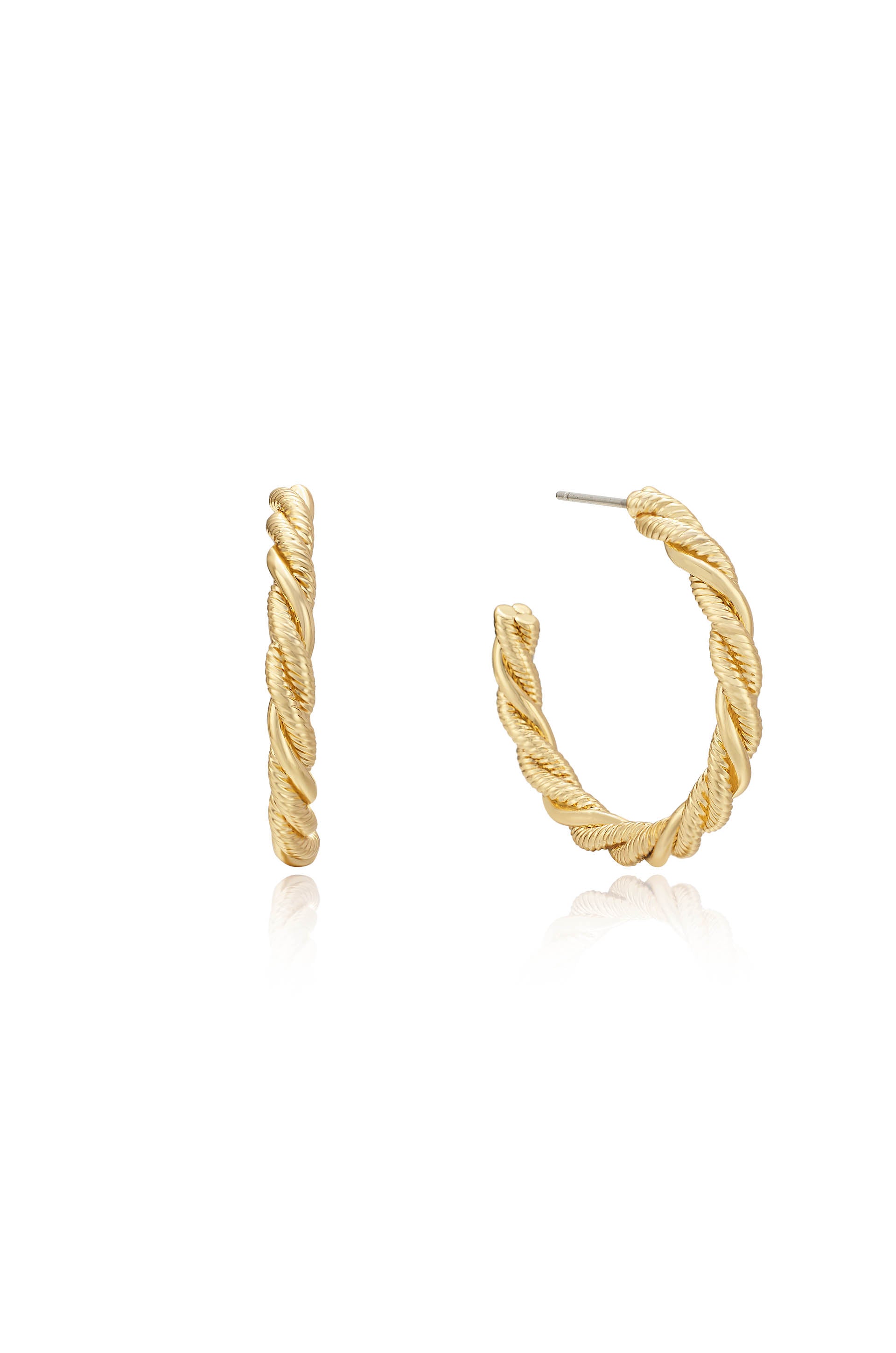 Spun Strands Hoop Earrings 18k Gold Plated