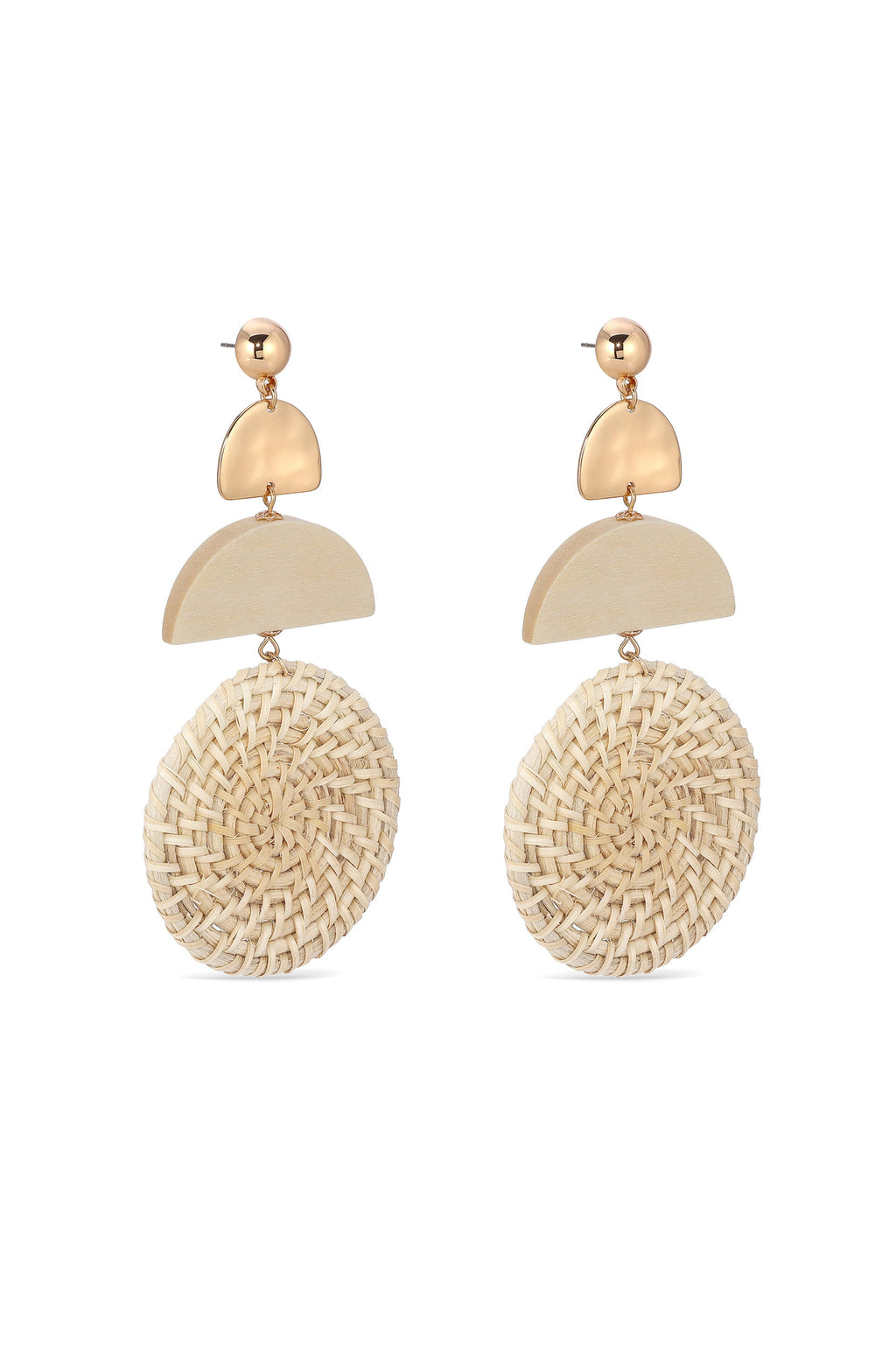 Natural Raffia Dangle Earrings