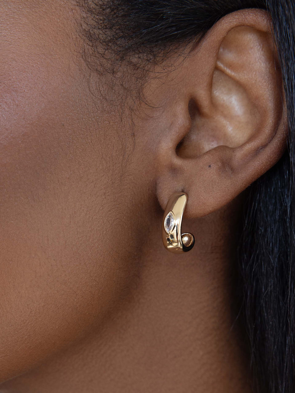 Marquise Crystal Hoops