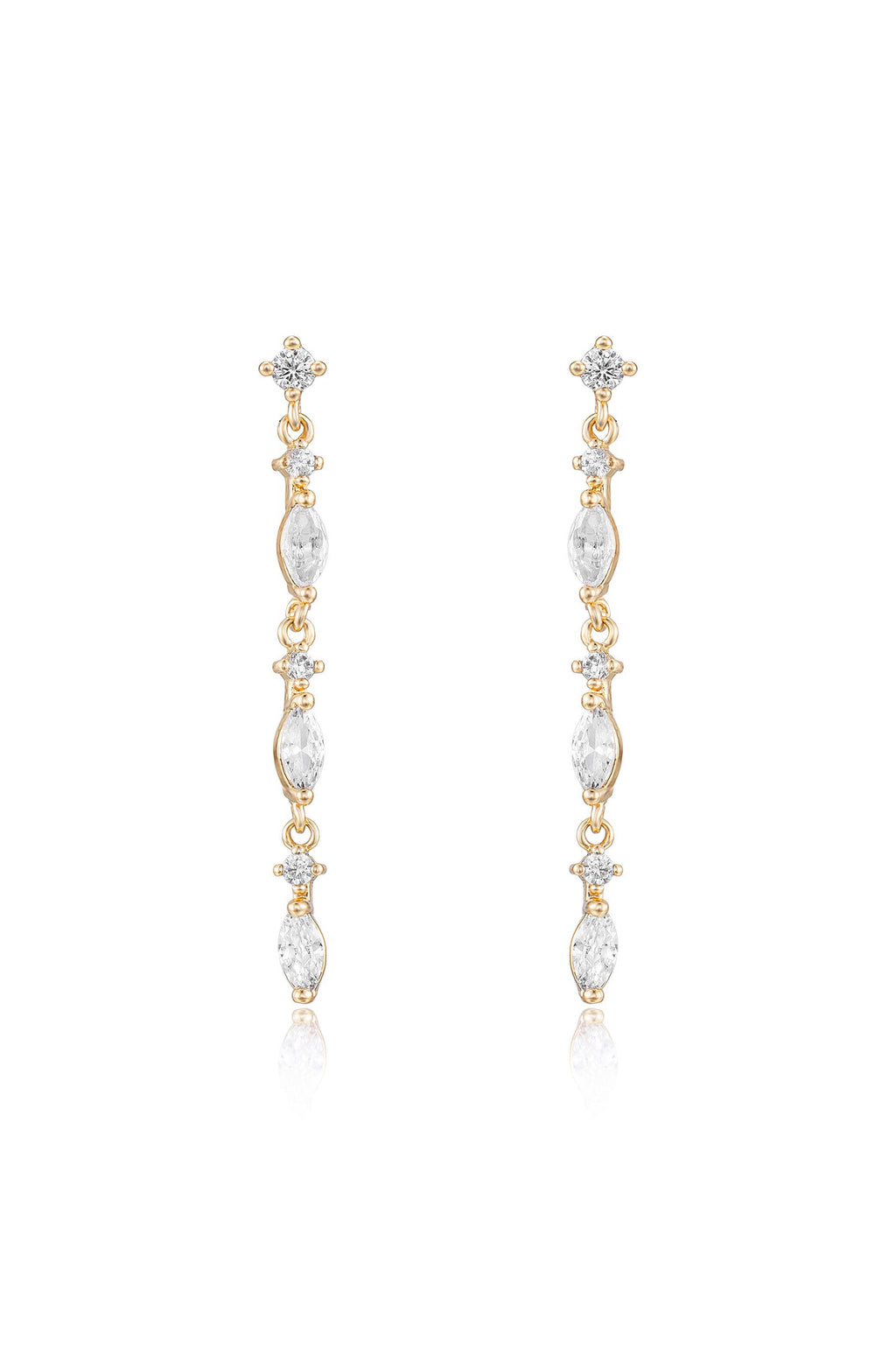 Dainty Linear Crystal Drop Earrings