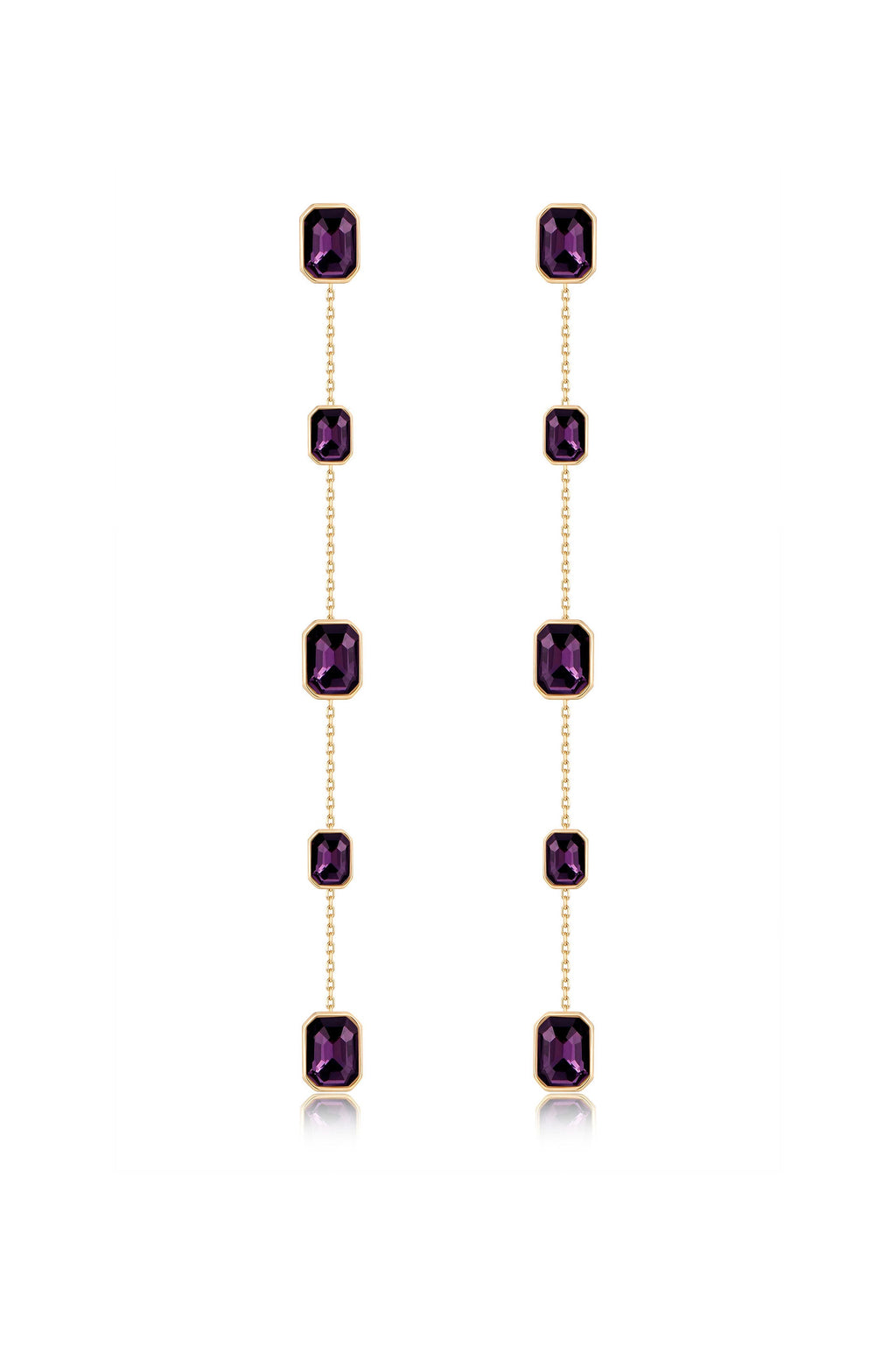 Iconic Crystal Dangle Earrings in amethyst crystals