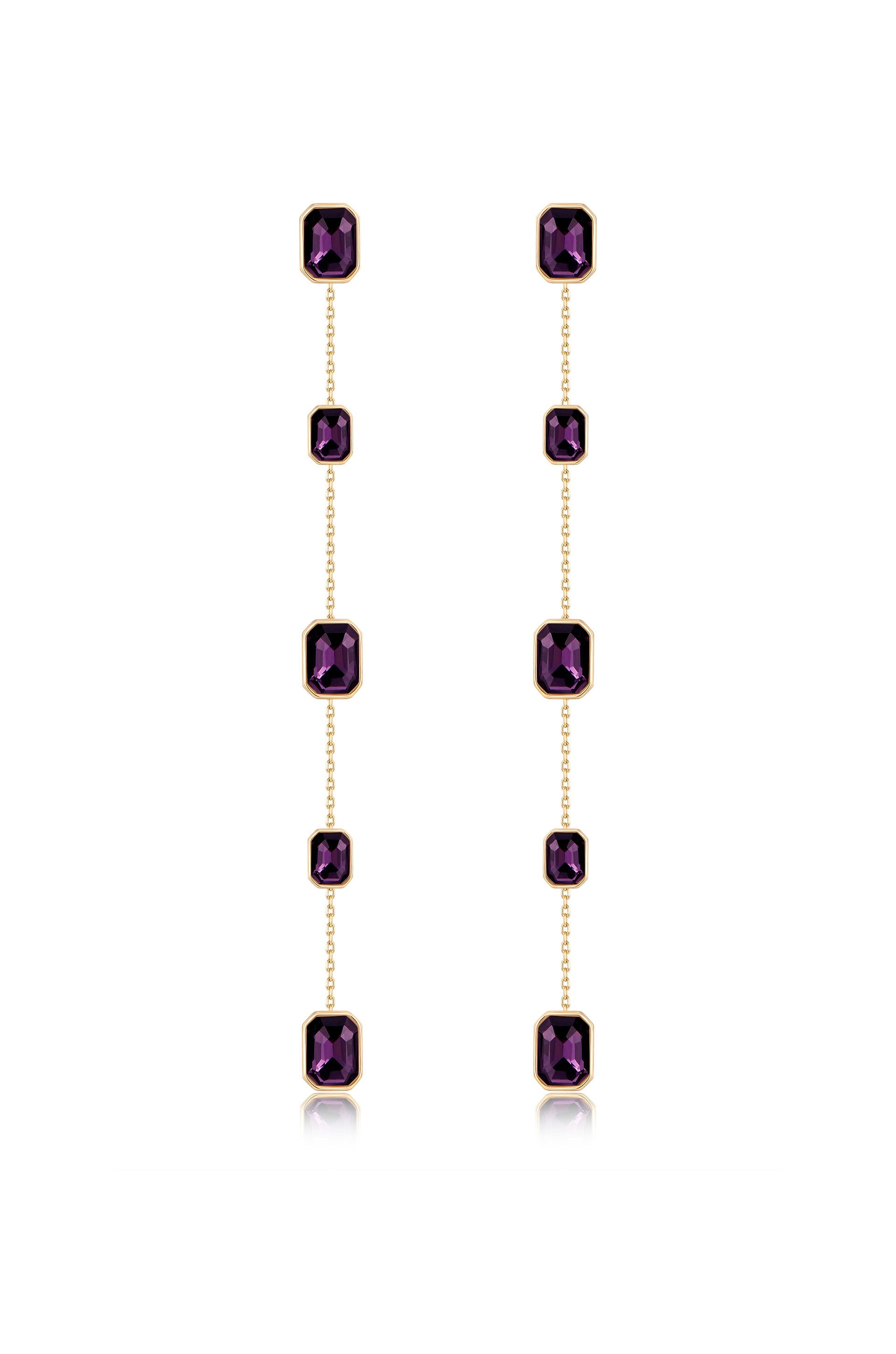 Iconic Crystal Dangle Earrings in amethyst crystals