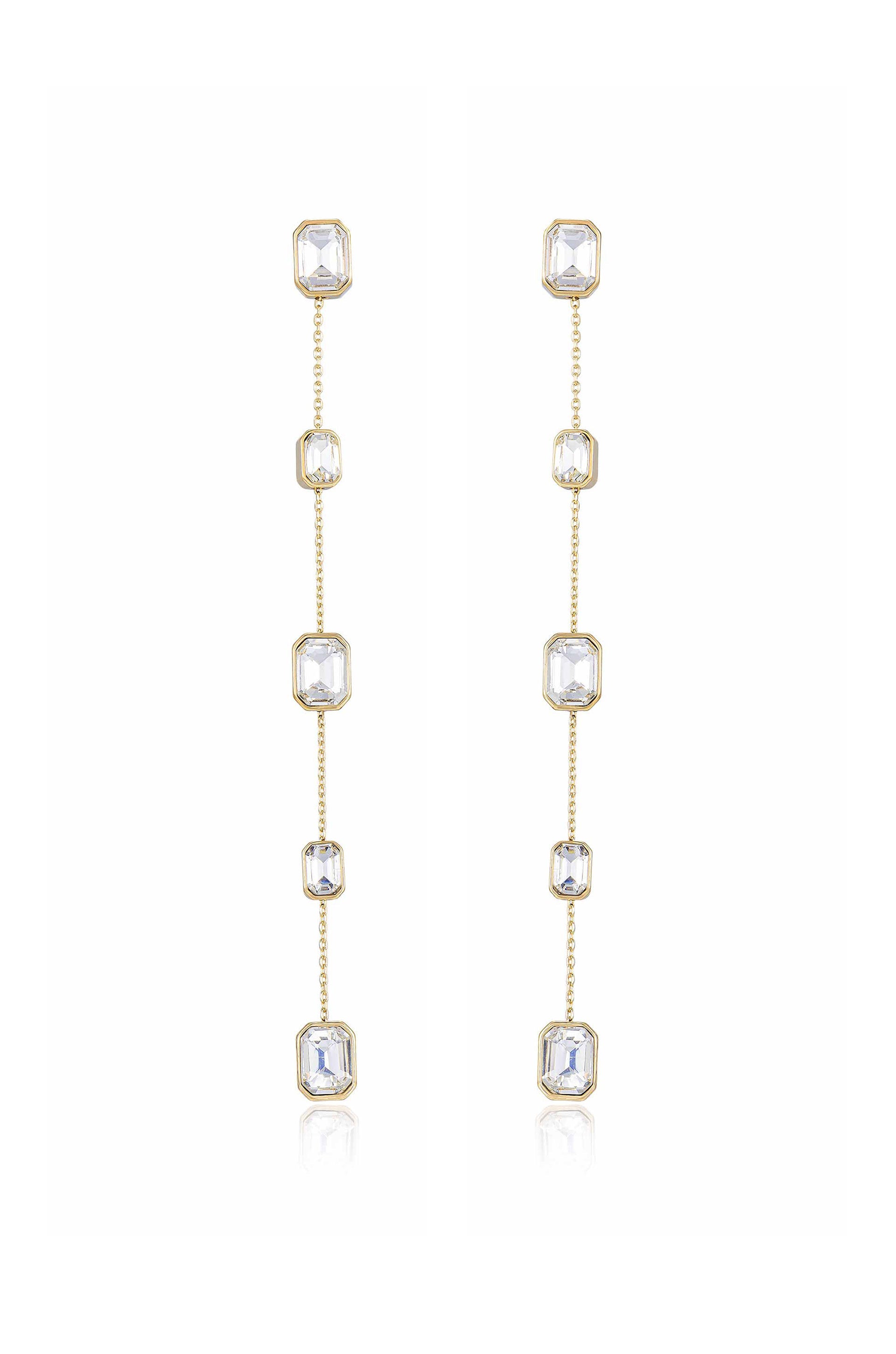 Iconic Crystal Dangle Earrings in clear crystals