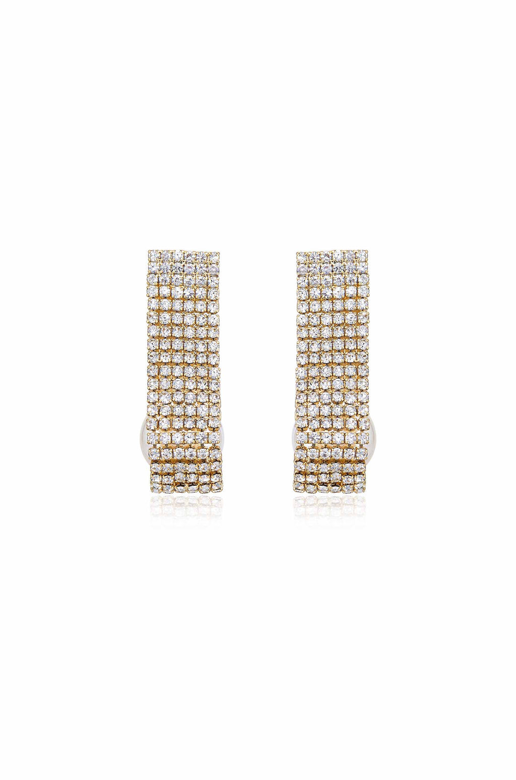 Swaddled Pearl Crystal Teardrop Earrings