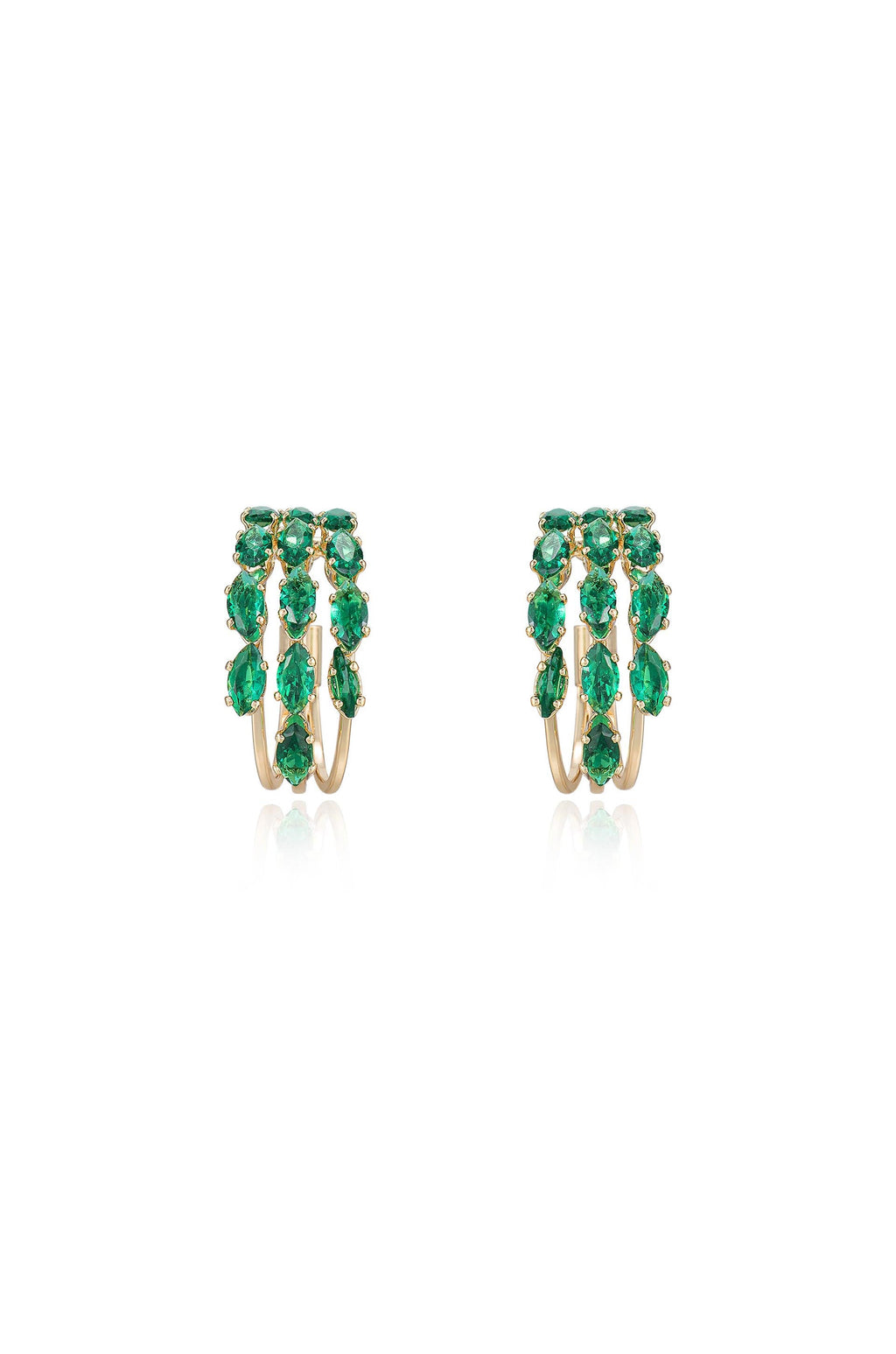 Multi-Crystal Huggie Hoop Earrings