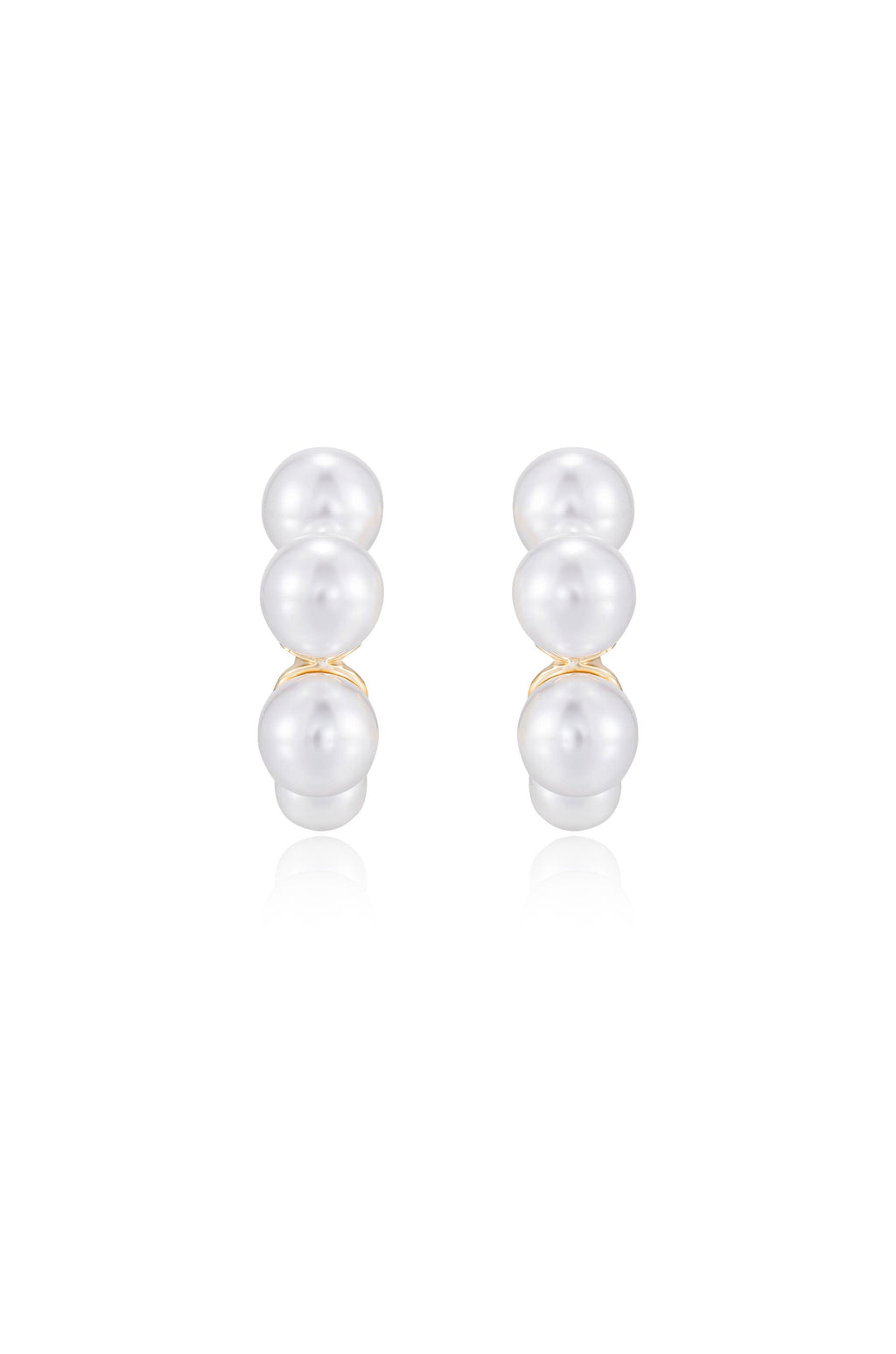 Five Pearls Hoop Earrings