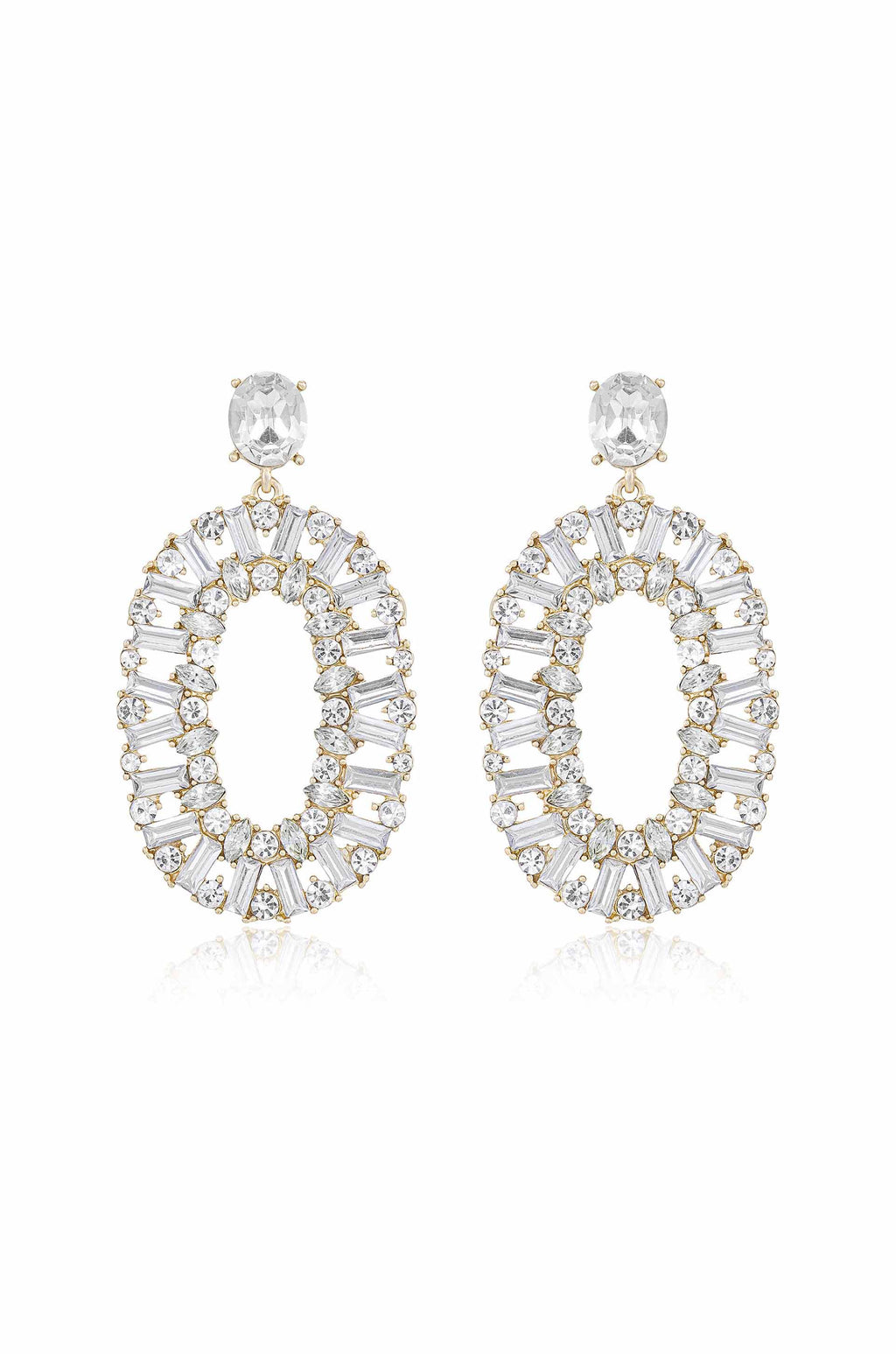 Sparkle Oval Dangle Earrings