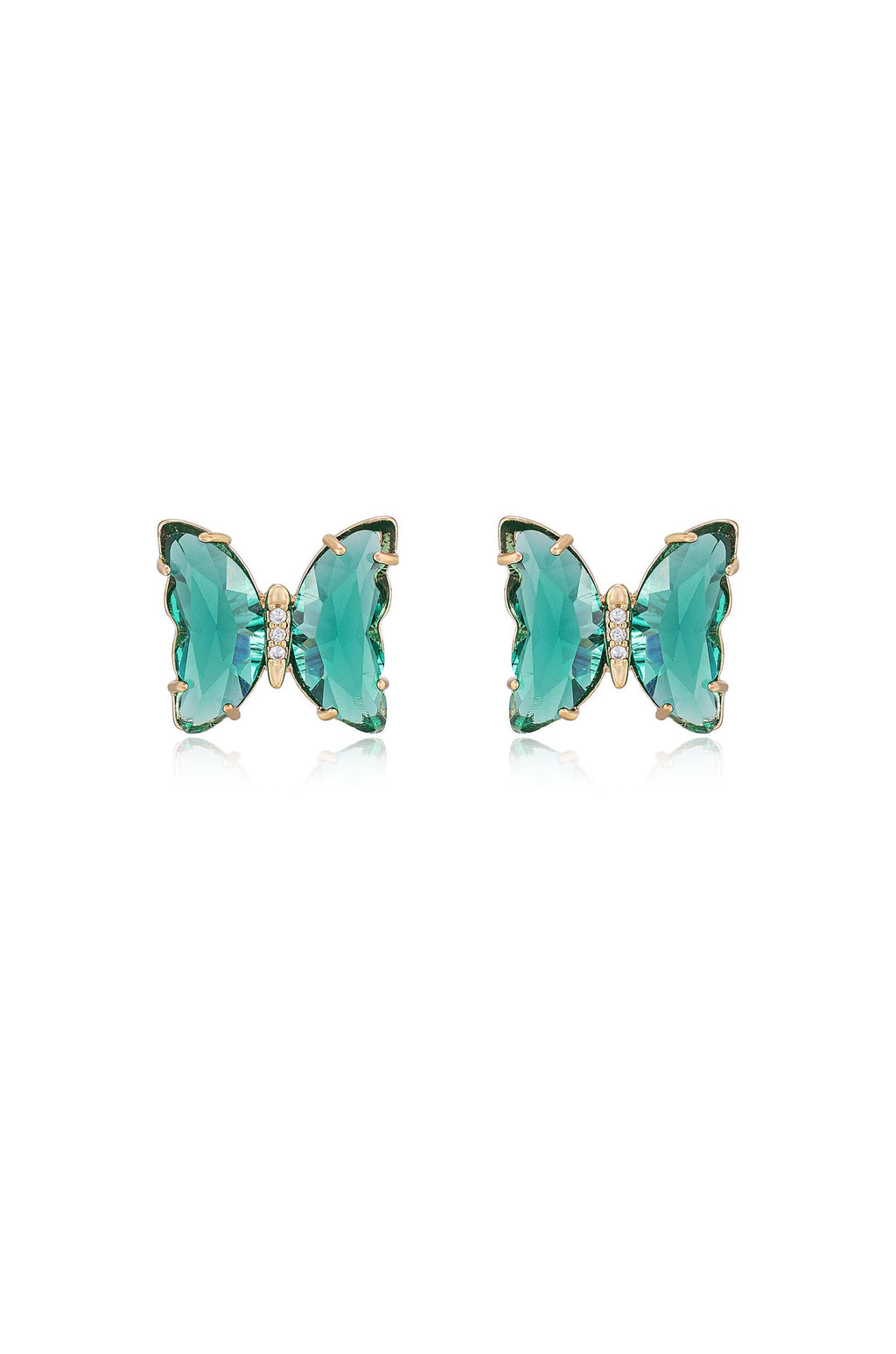 Flutter Away Crystal Earrings in green
