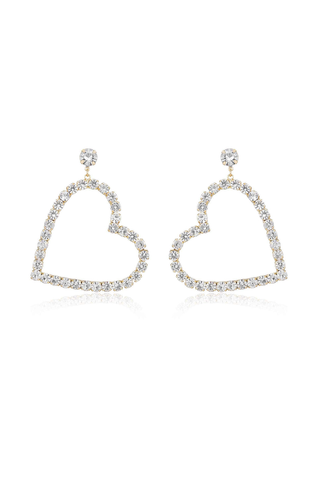 Falling in Crystal Love Dangle Earrings