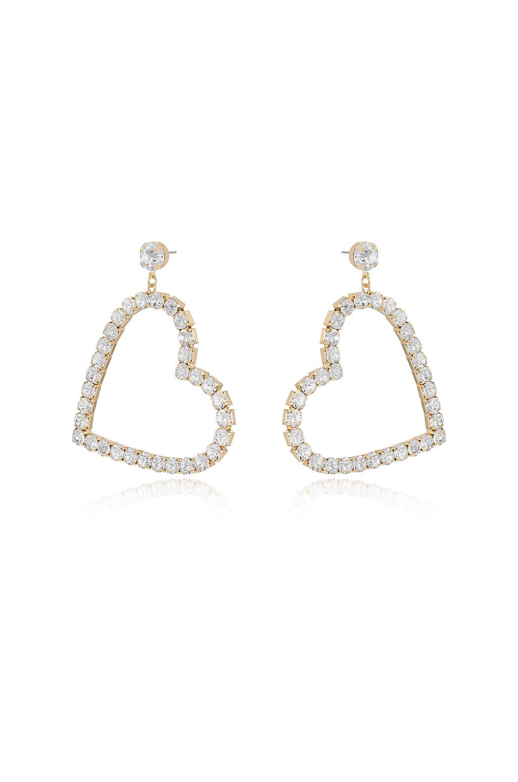 Falling in Crystal Love Dangle Earrings