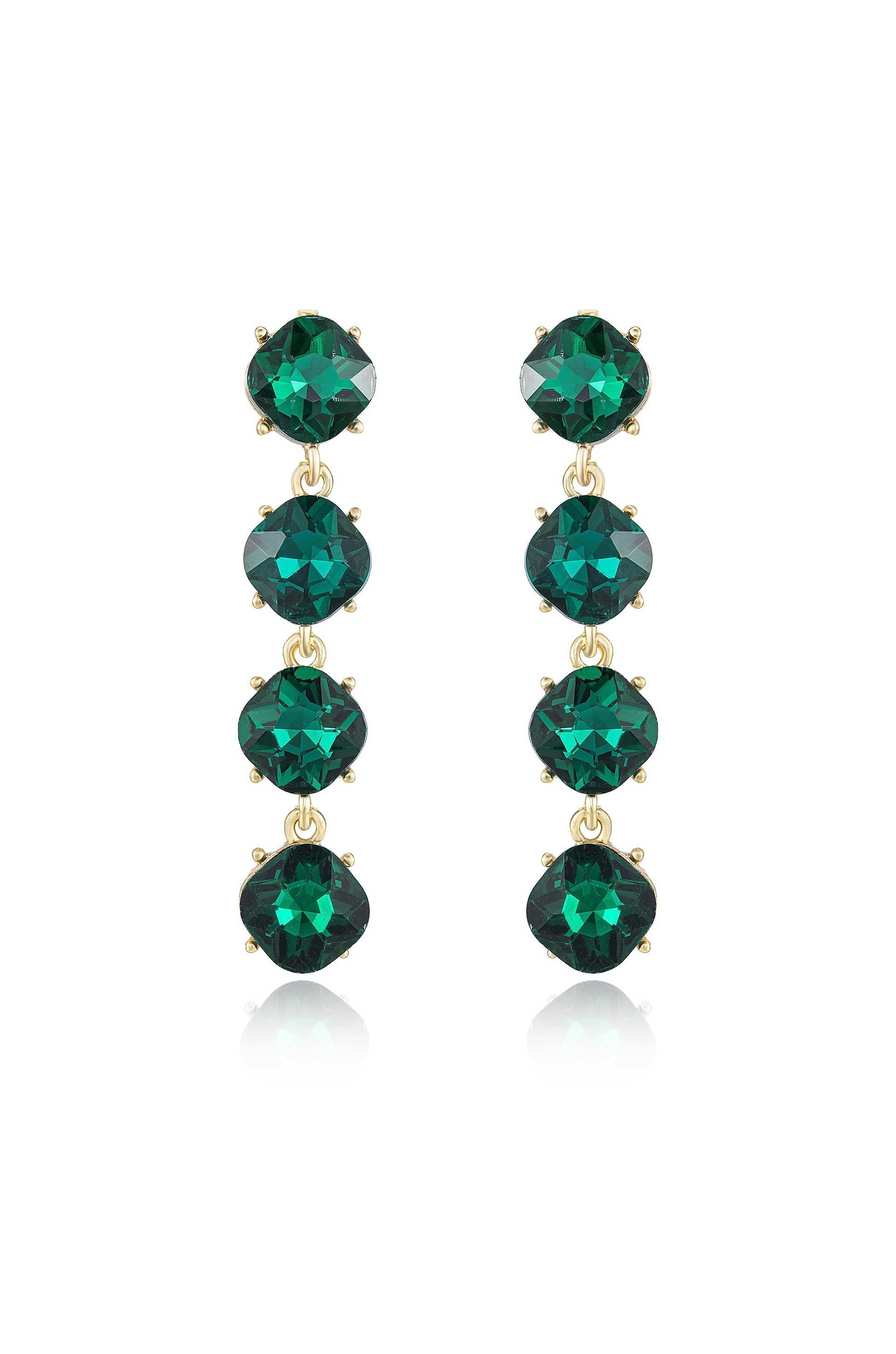 Four the Money Earrings in green