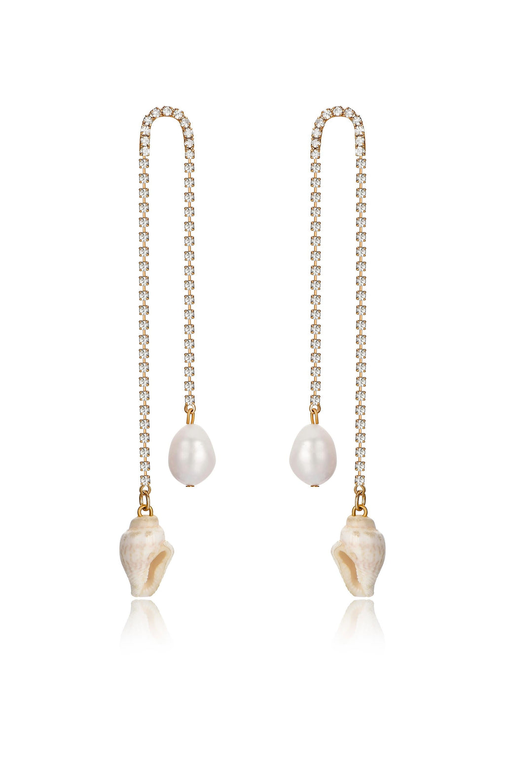 Shell and Pearl Vacation Dangle Earrings