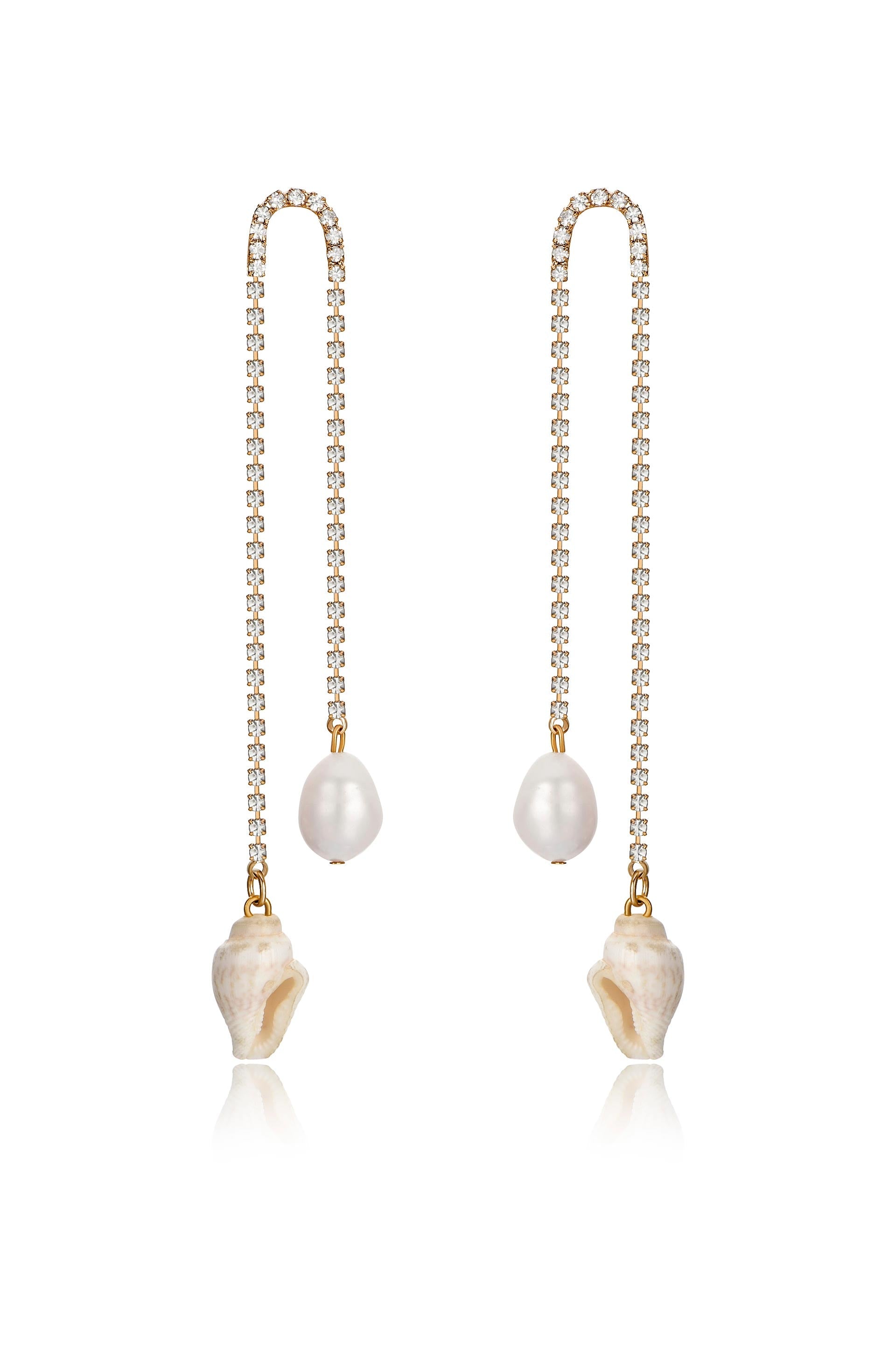 Shell and Pearl Vacation Dangle Earrings