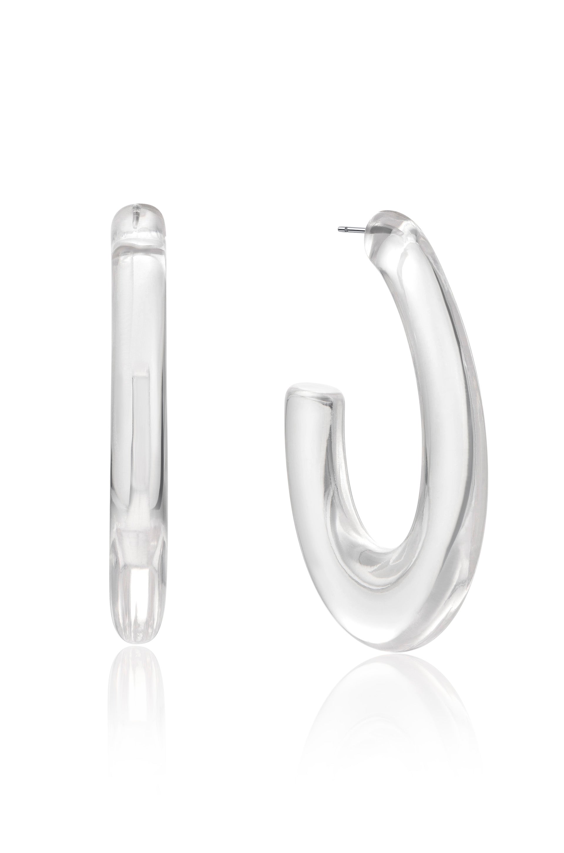 Clear Path Resin Hoop Earrings