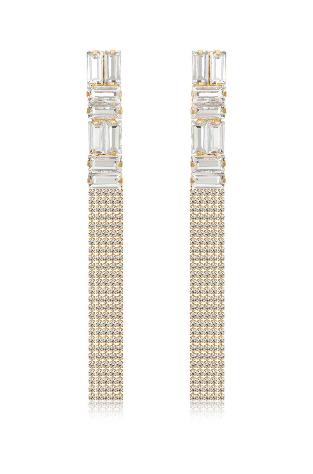 Art Deco Crystal Chain Earrings