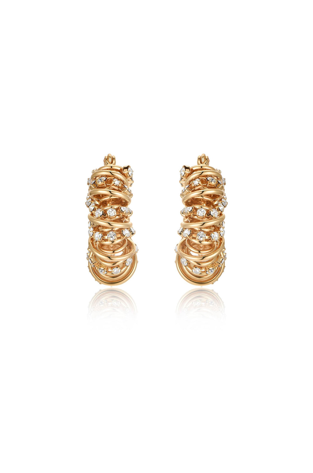 Swirling Crystal Cluster Hoop Earrings