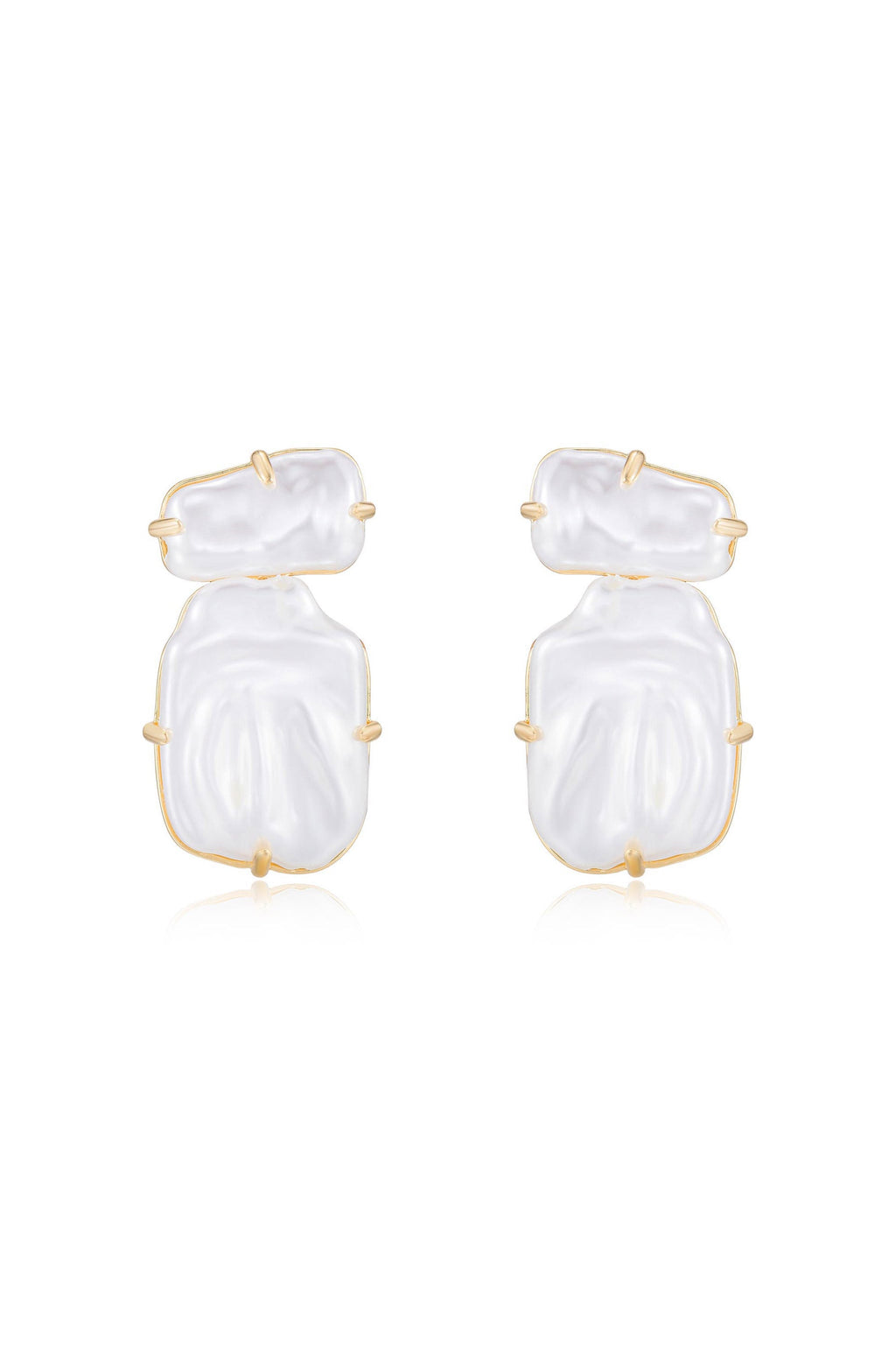 Edge of Water Double Pearl Earrings