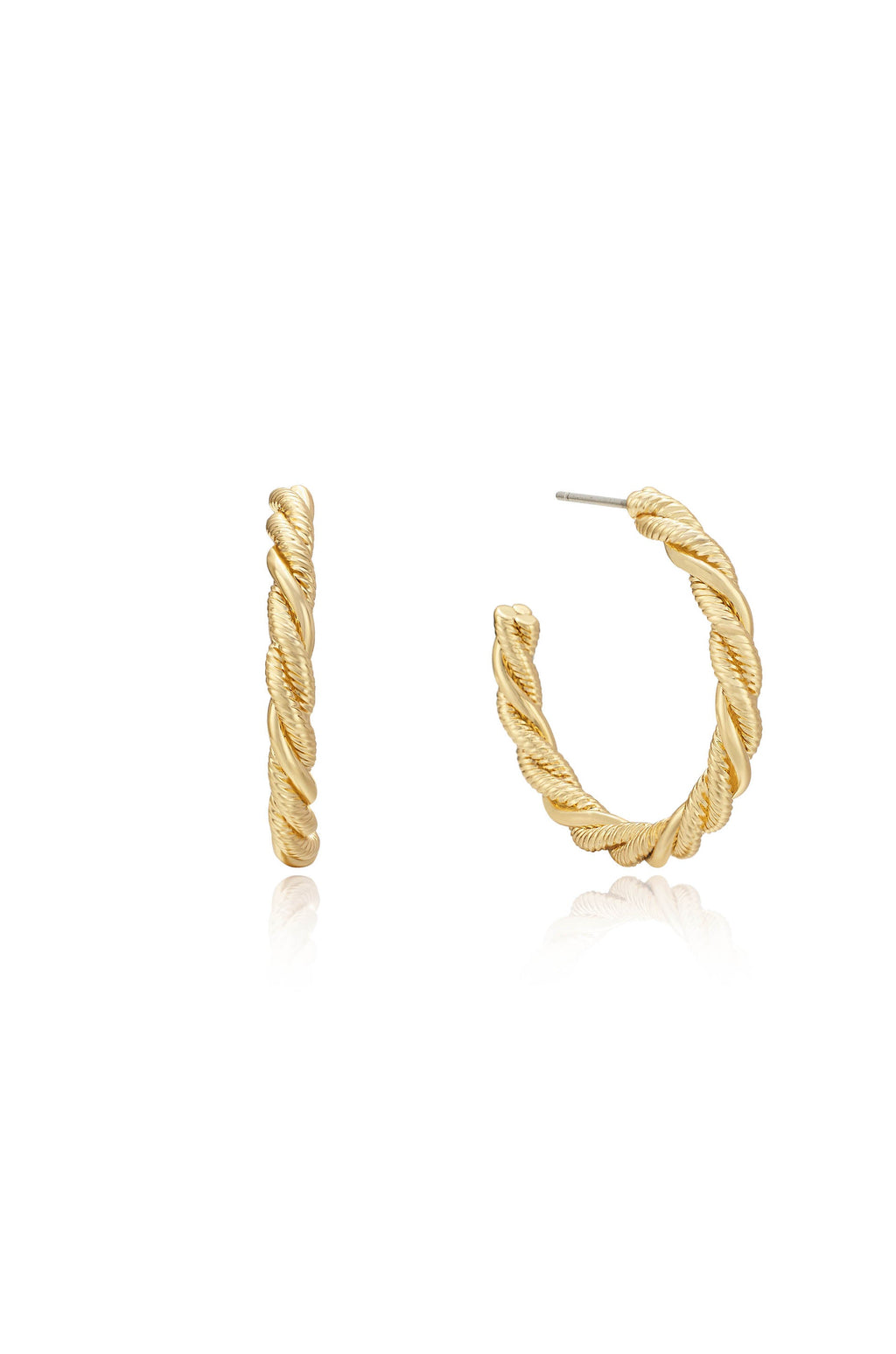 Spun Strands Hoop Earrings 18k Gold Plated