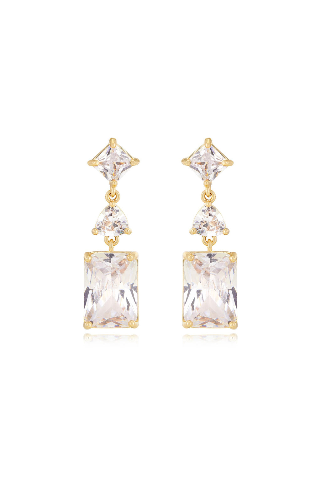 Reflective Crystal Dangle Earrings