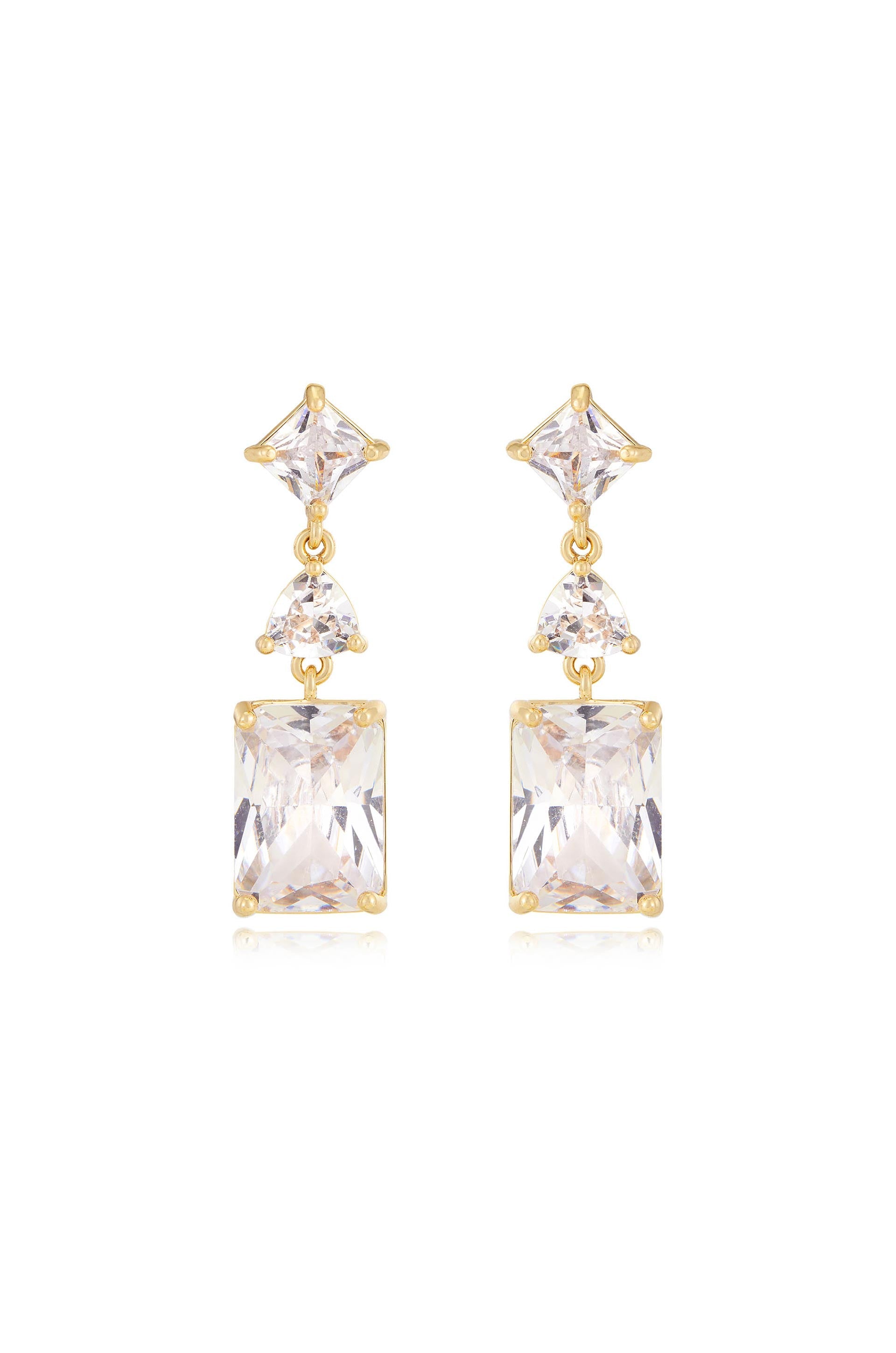 Reflective Crystal Dangle Earrings