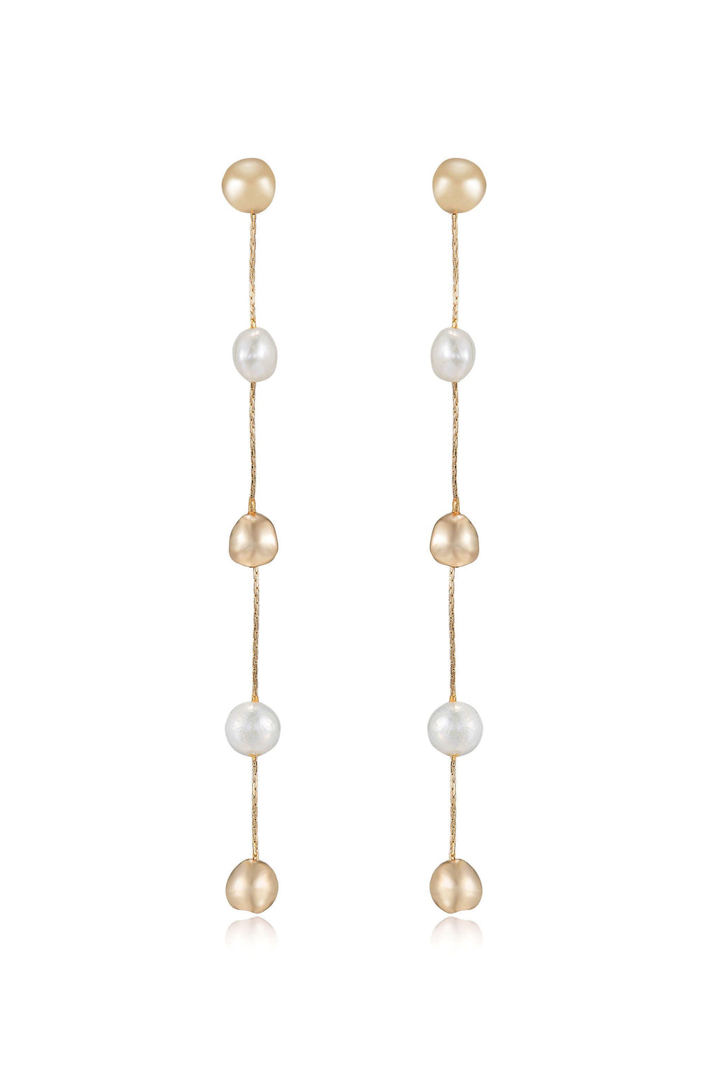 Alternating Freshwater Pearl Drop Earrings