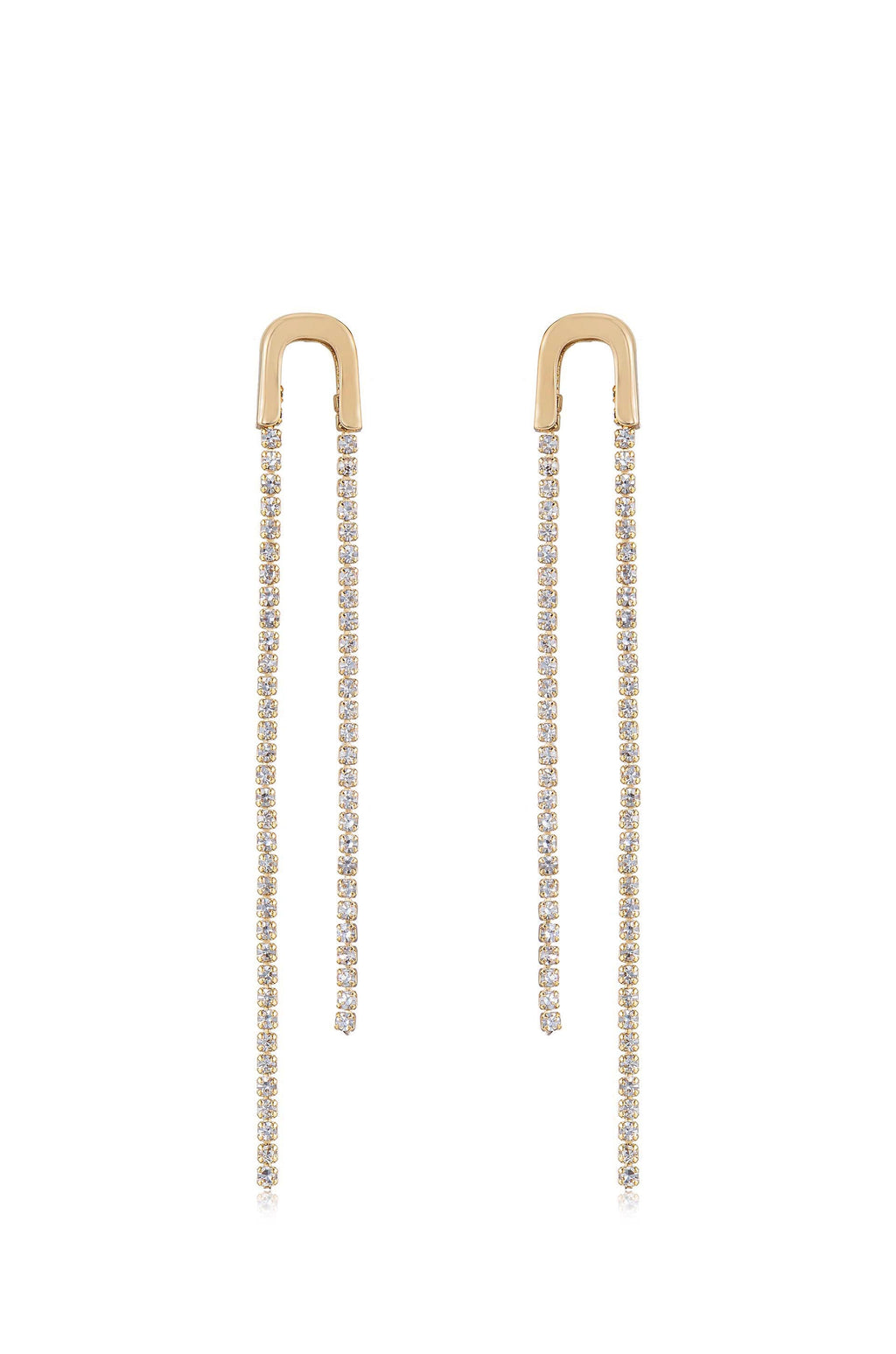 Double Crystal Chain Drop Earrings