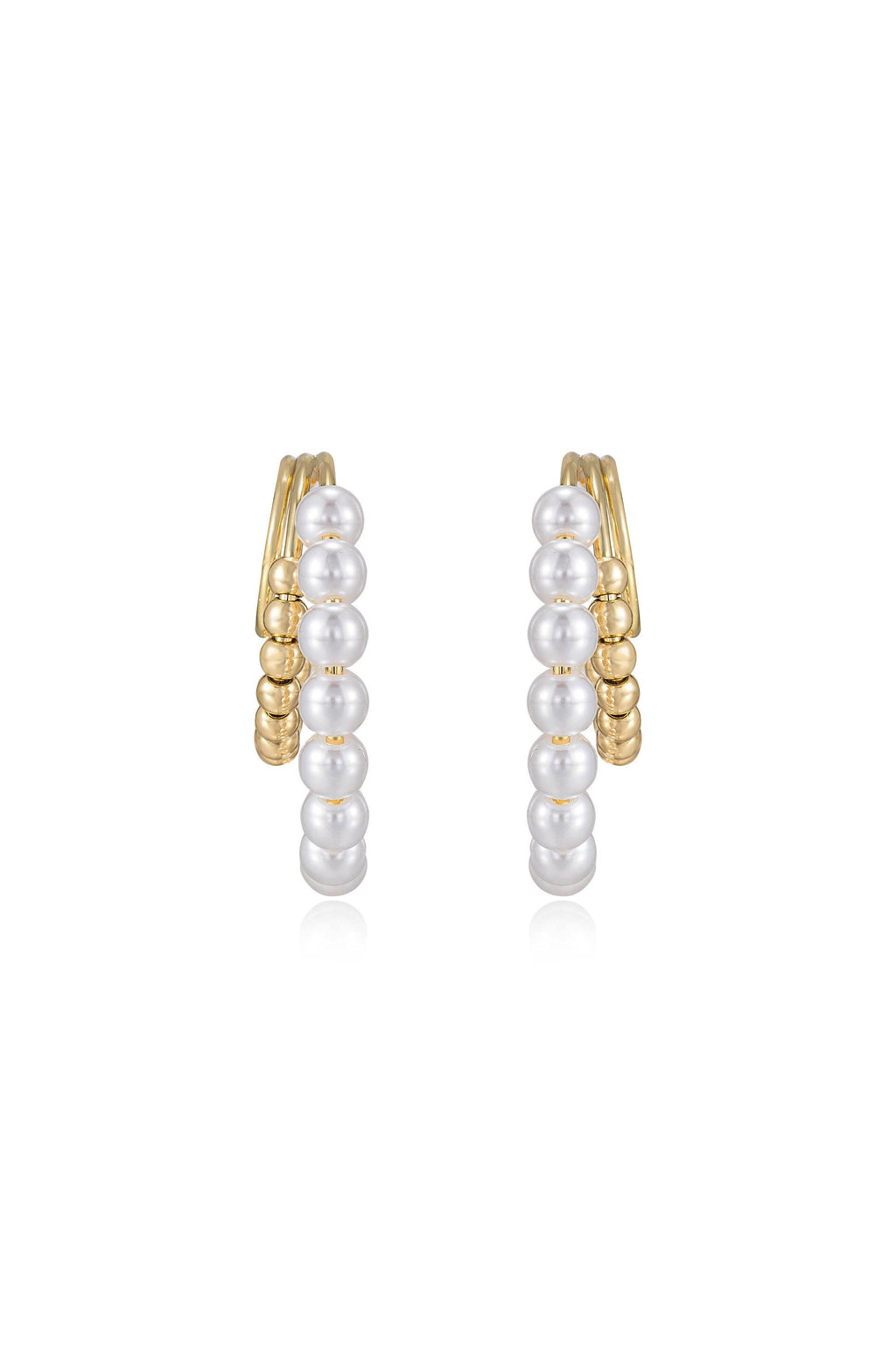 Pearl and Beaded Hoop Earrings