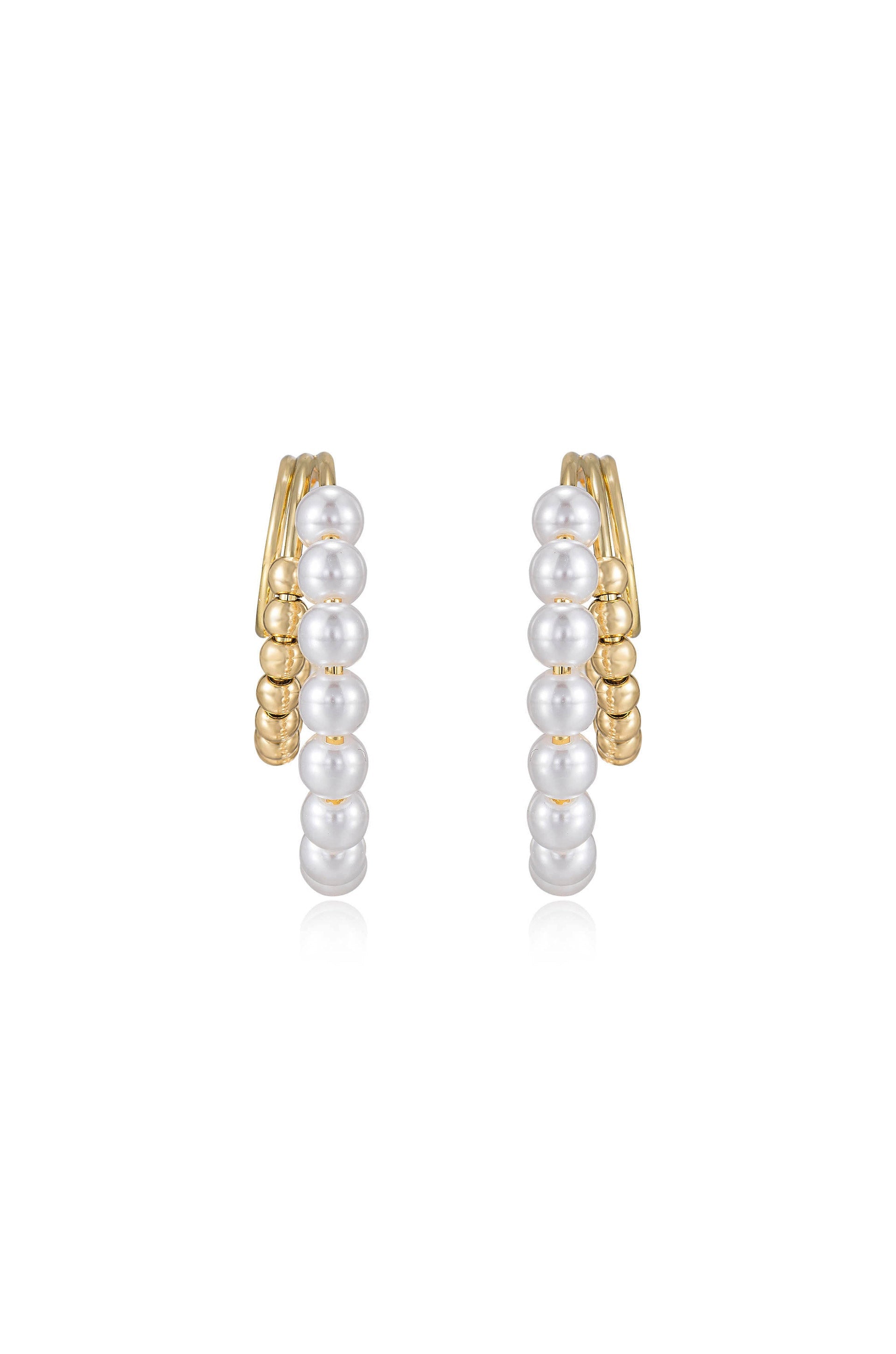 Pearl and Beaded Hoop Earrings