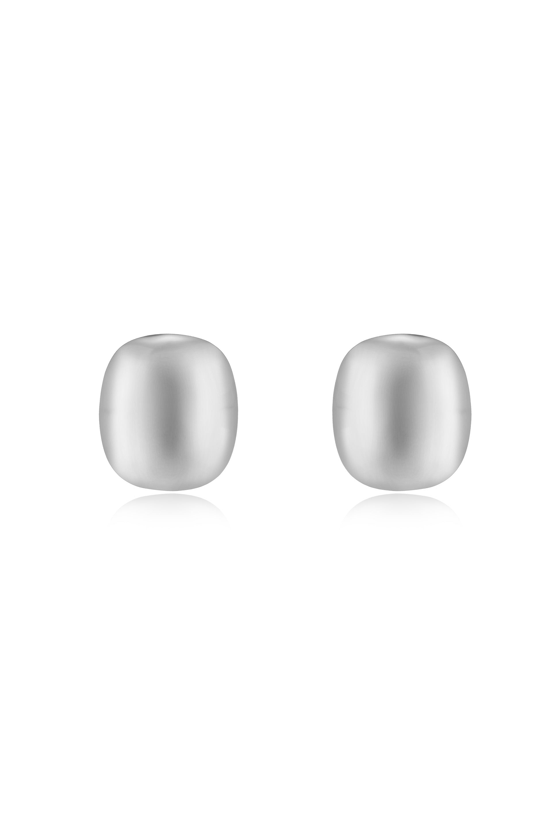 Minimal Curved Square Stud Earrings Rhodium Plated 2