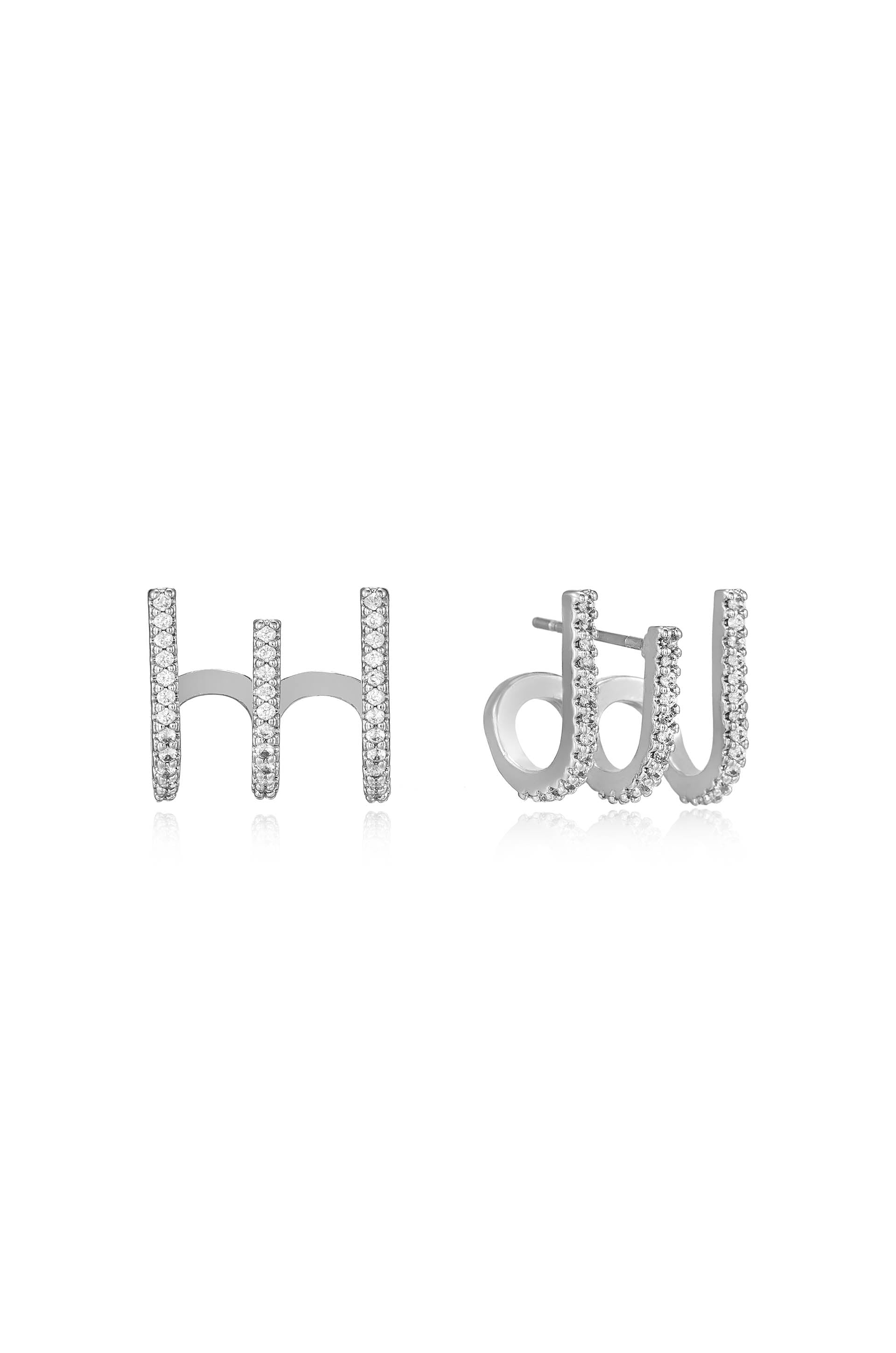 Sparkle Triple Illusion Ear Wrap Rhodium Plated 3