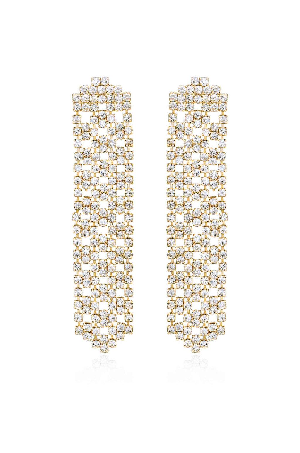 Crystal Quilted Dangle Earrings
