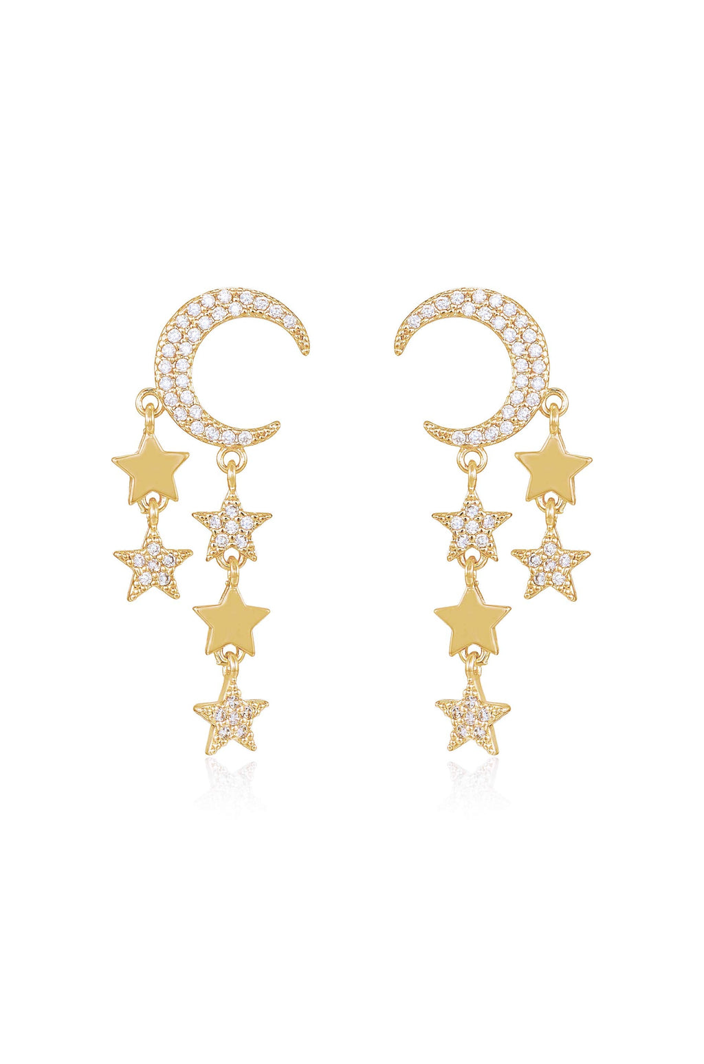Lunar Shower Crystal Dangle Earrings