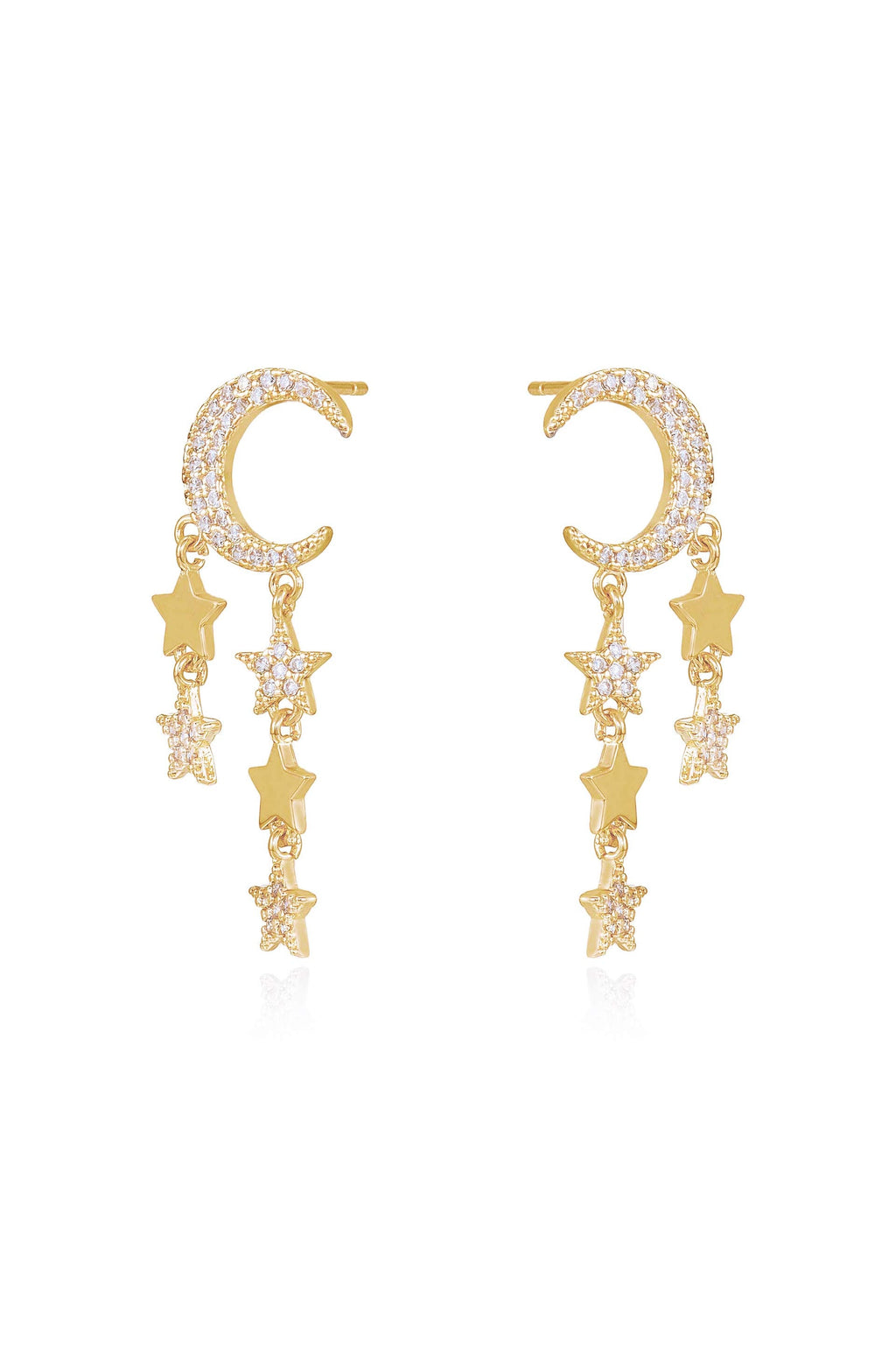 Lunar Shower Crystal Dangle Earrings