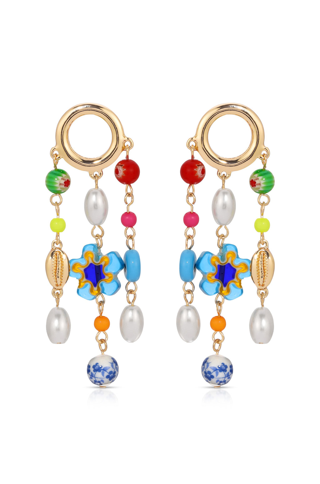 Sunny Days Pearl and Bead Dangle Earrings