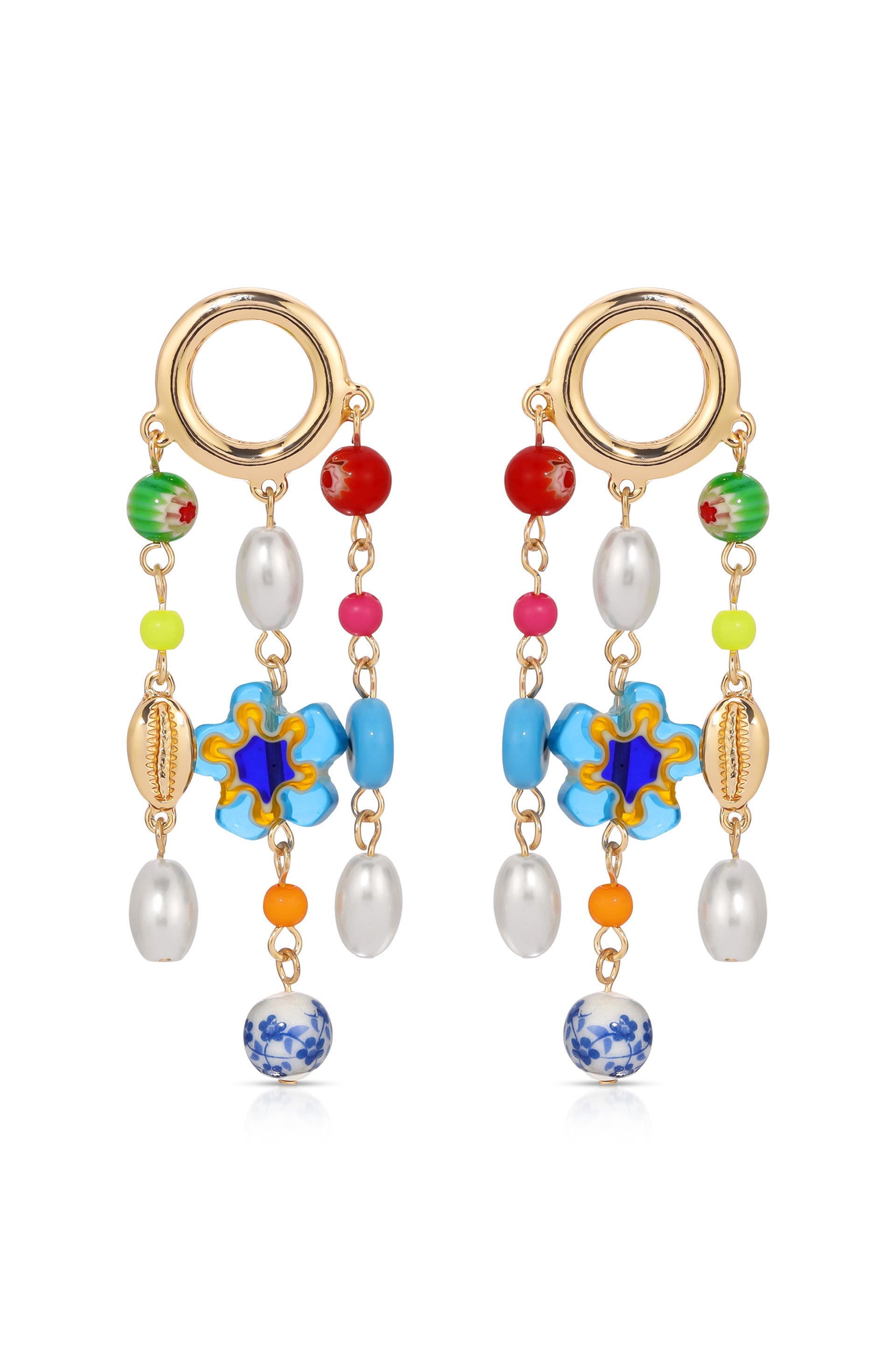 Sunny Days Pearl and Bead Dangle Earrings