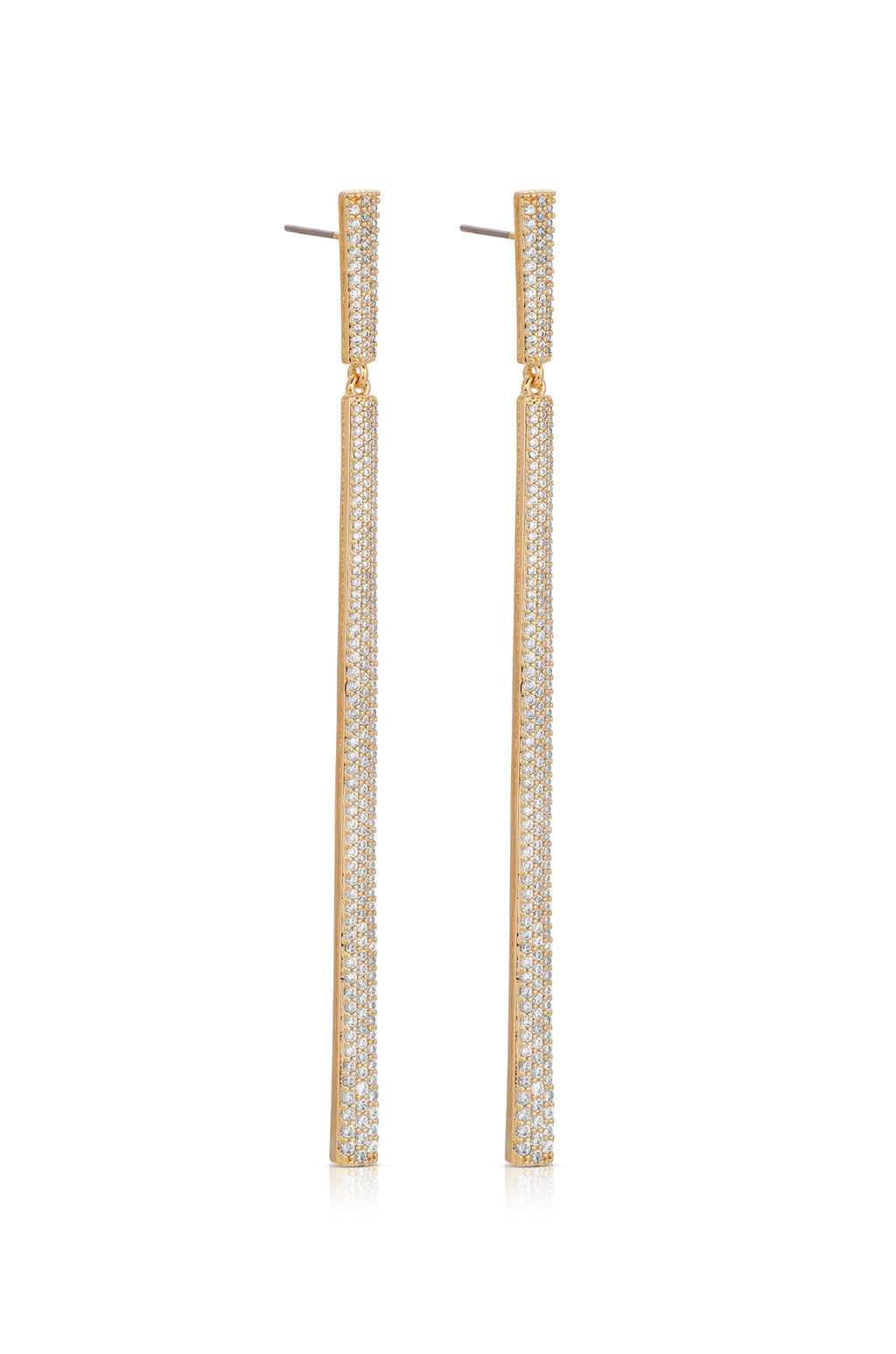 Straight Drop Crystal Dangle Earrings
