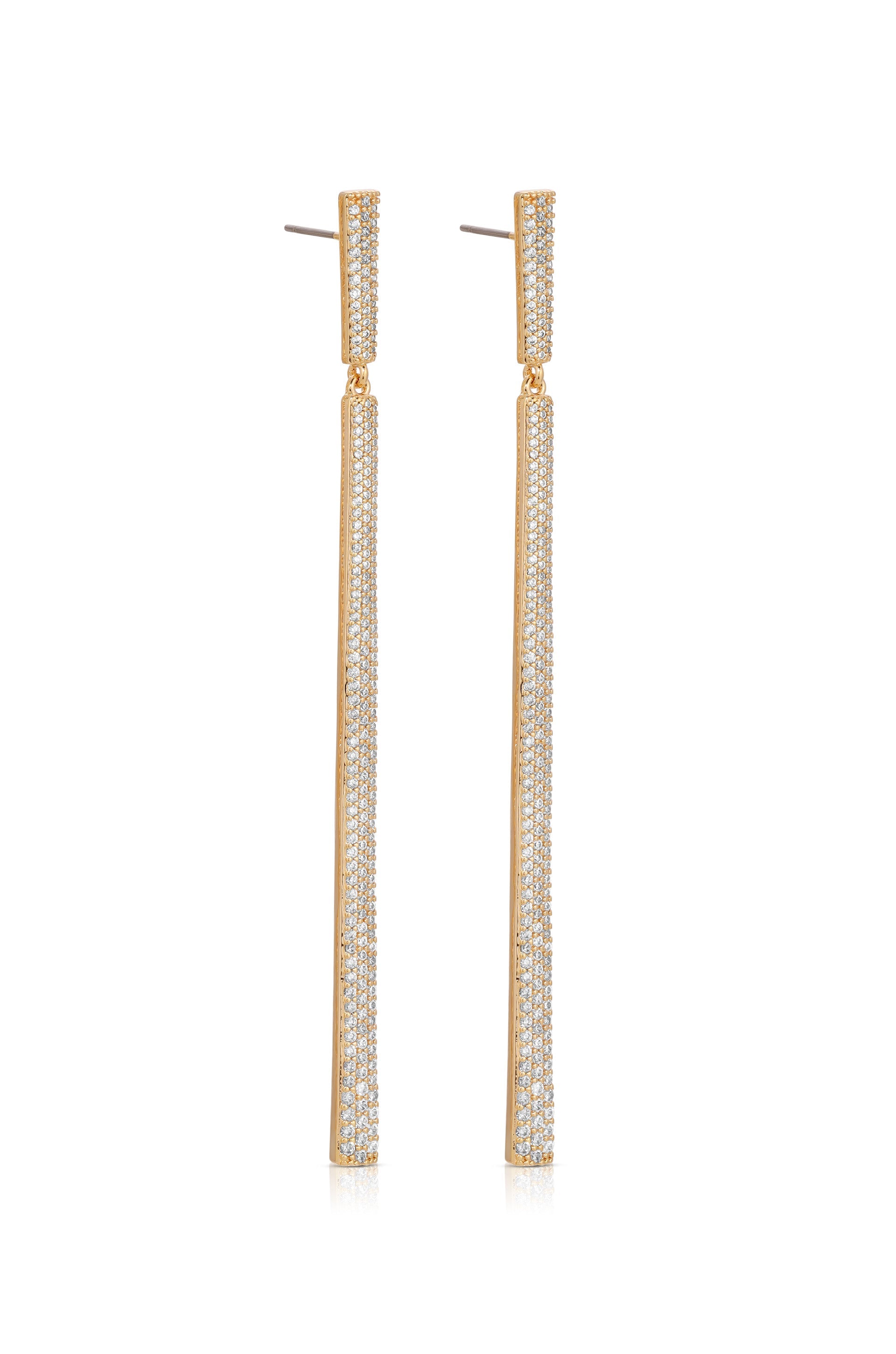 Straight Drop Crystal Dangle Earrings