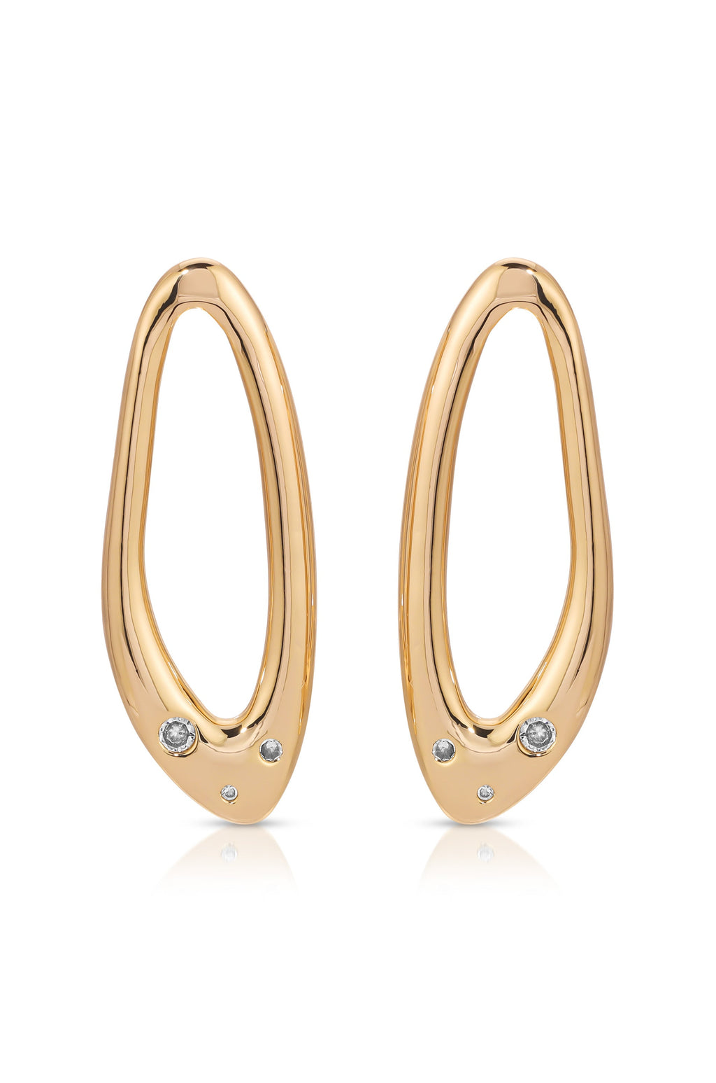 Molten Crystal Dotted Oval Earrings
