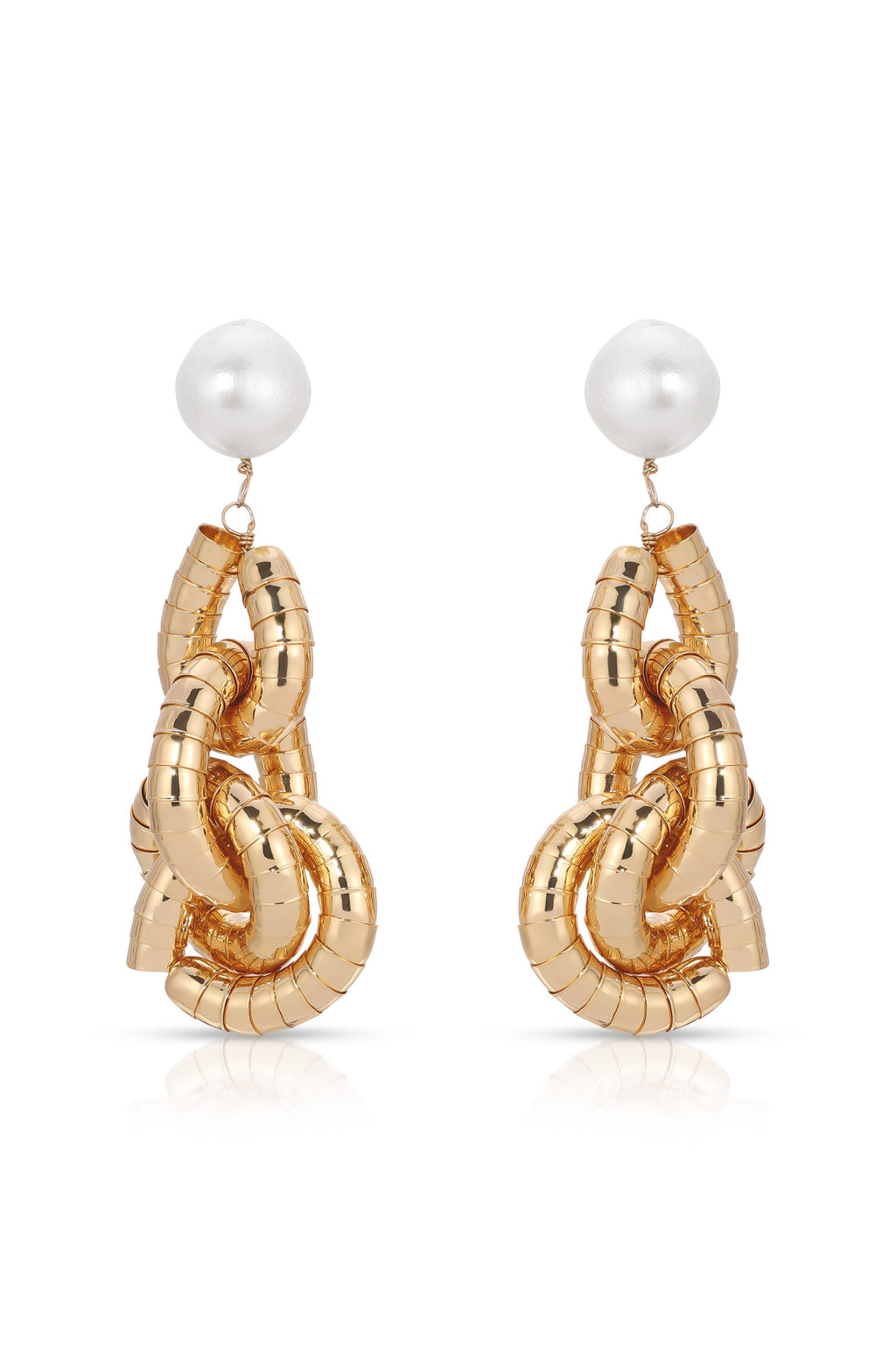Liquid Gold Pearl Drop Earrings Pearl with 18k Gold Plating