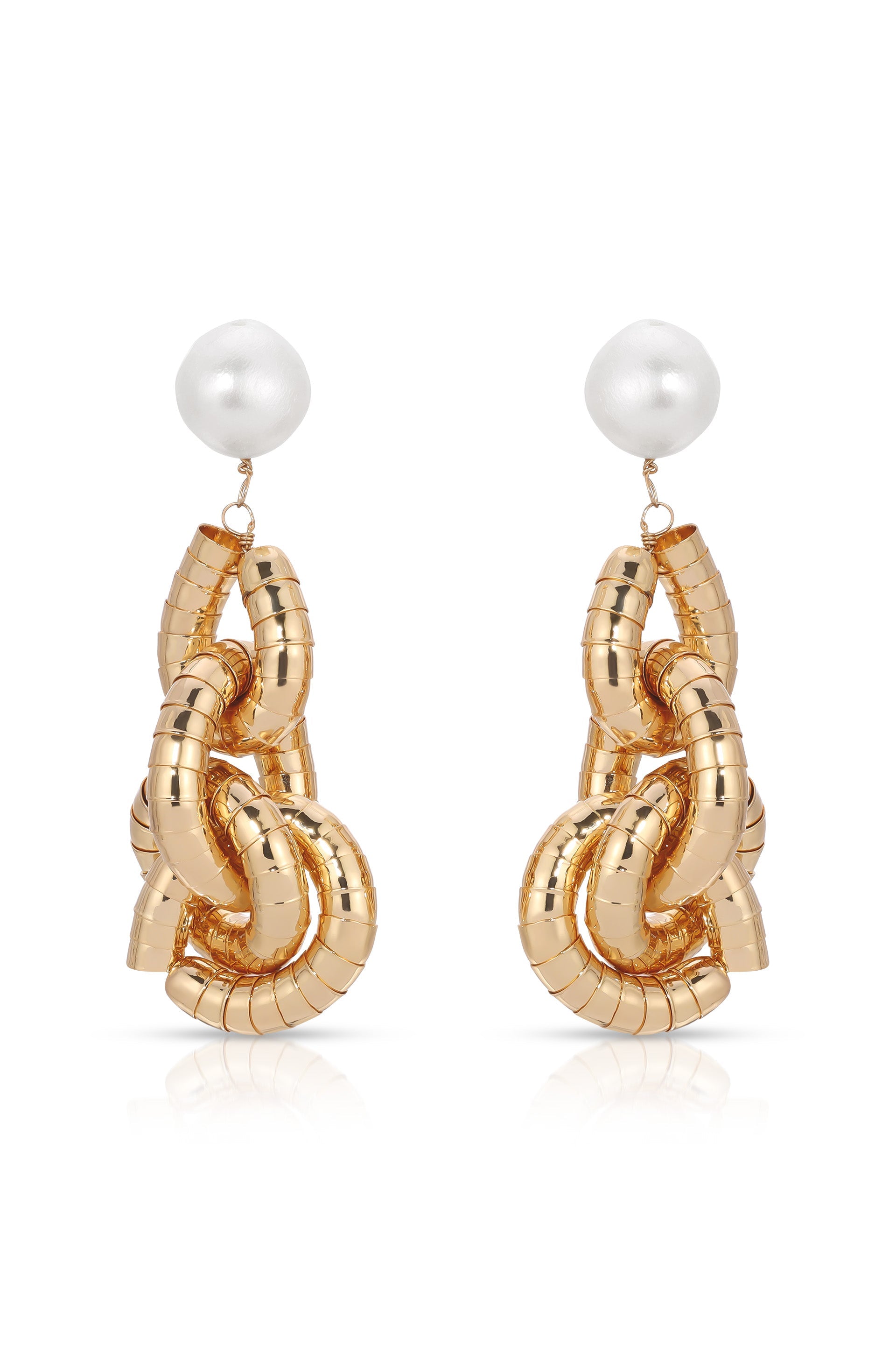 Liquid Gold Pearl Drop Earrings Pearl with 18k Gold Plating