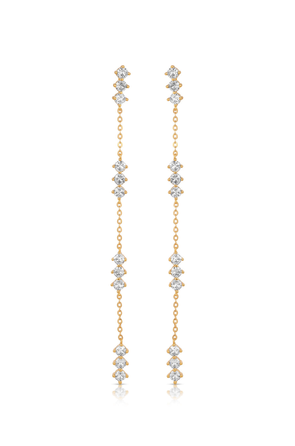 Linear Crystal Drop Earrings