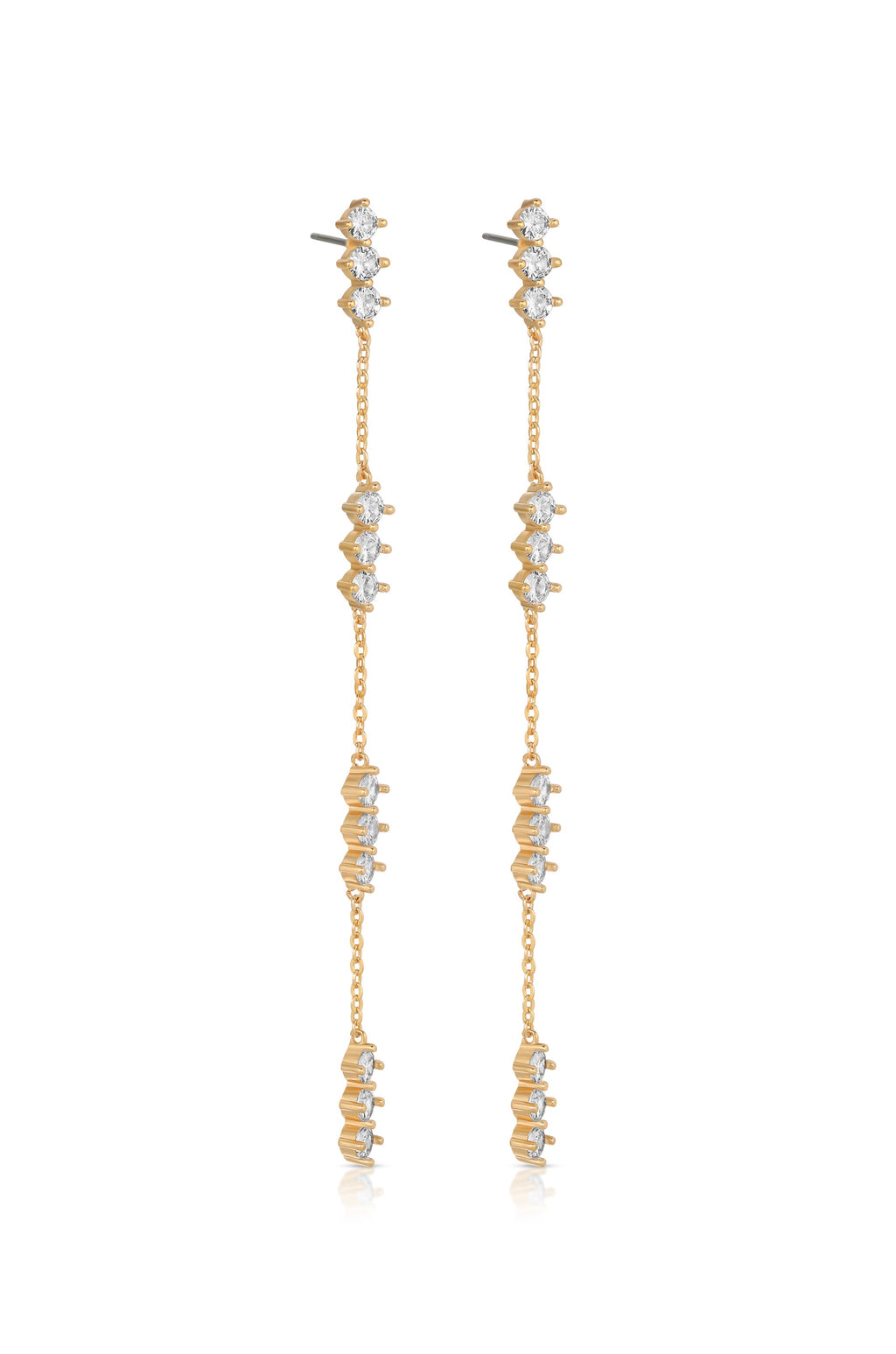 Linear Crystal Drop Earrings