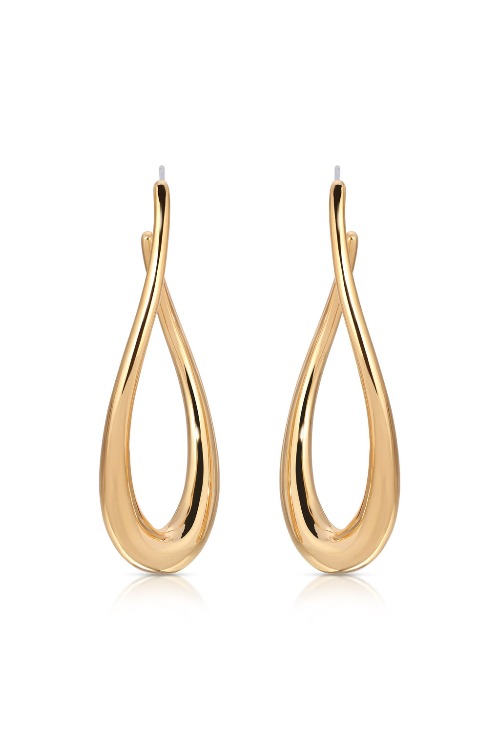 Oblong Abstract Hoop Earring