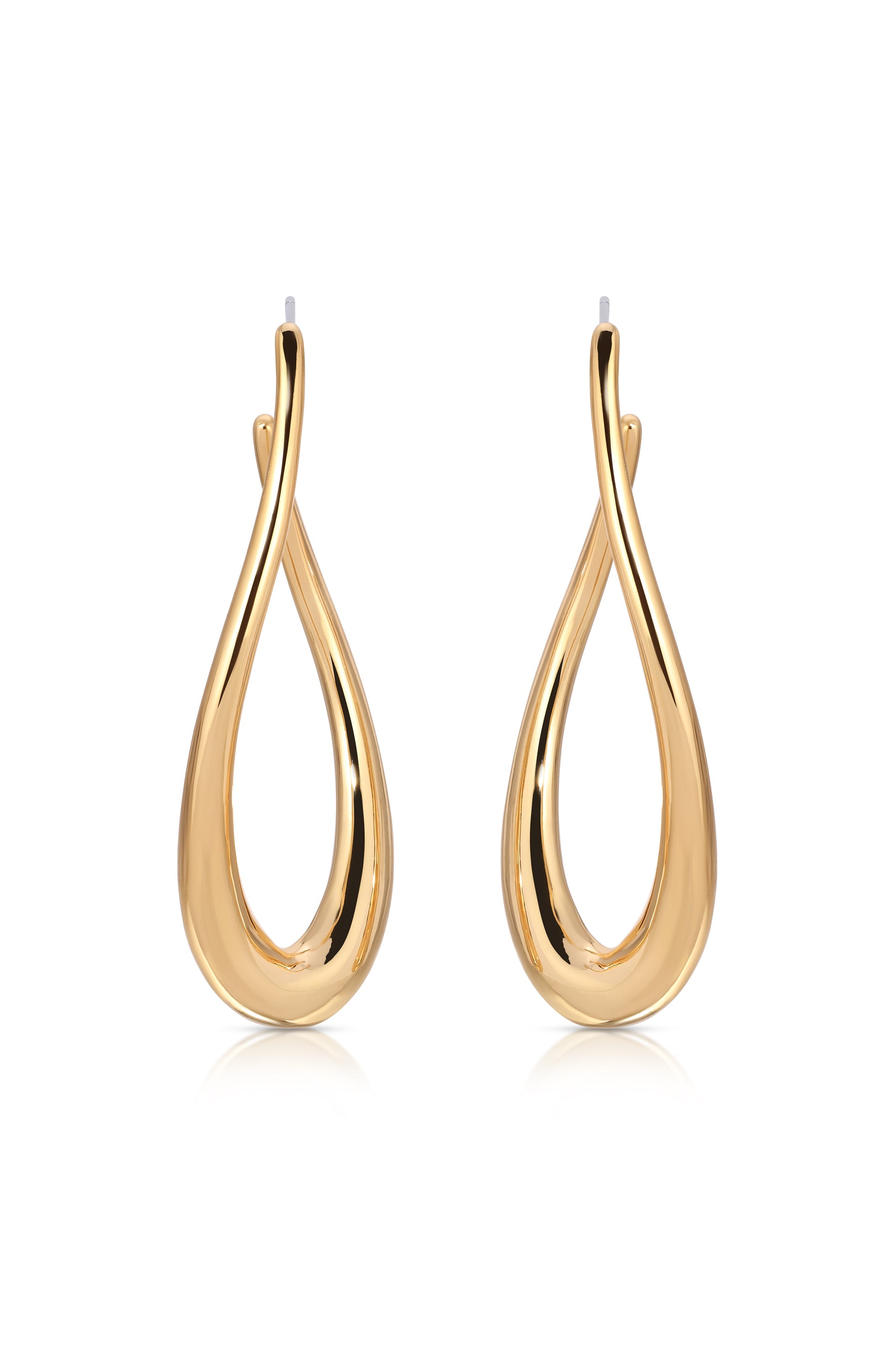 Oblong Abstract Hoop Earring