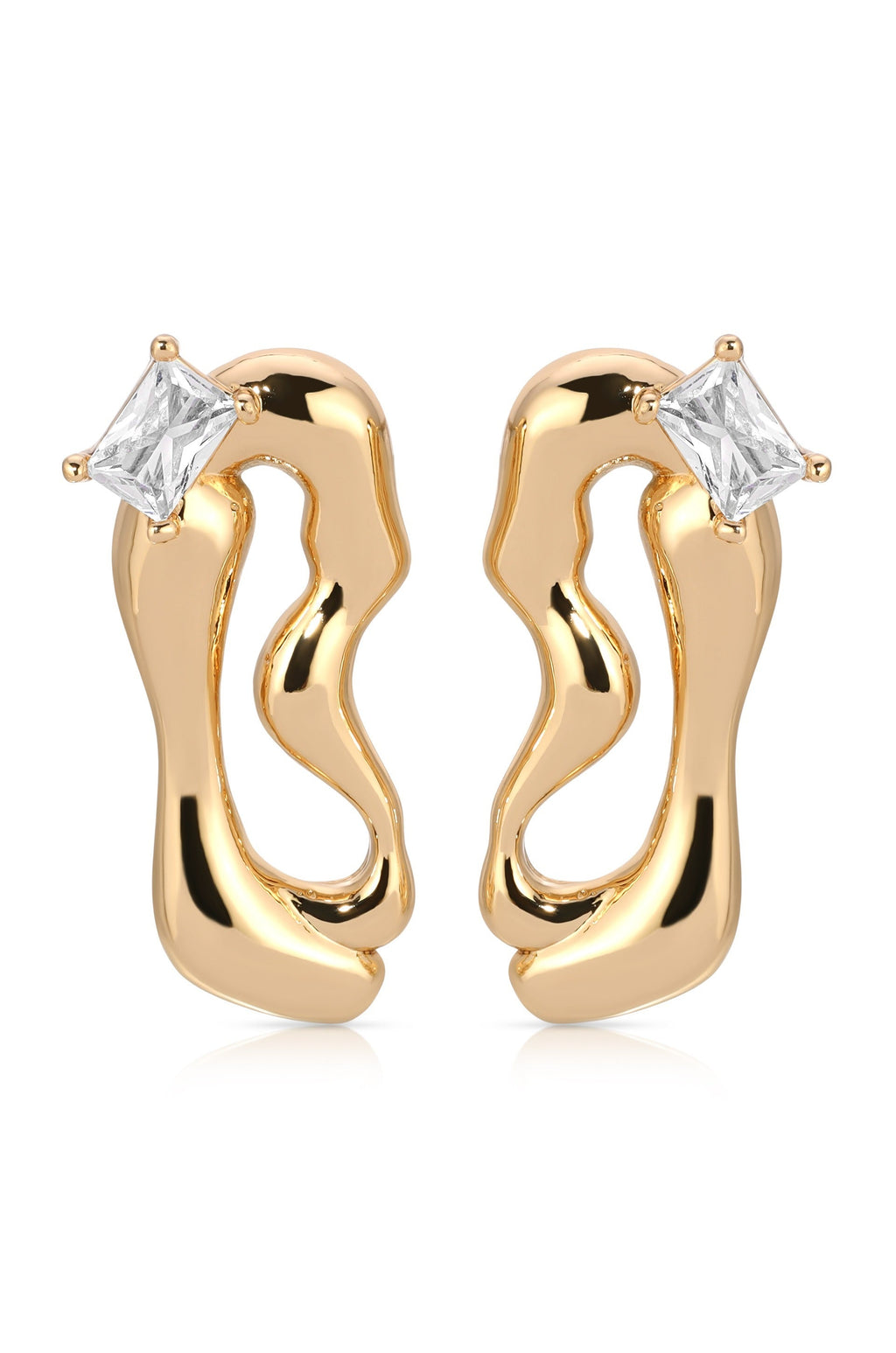 Organic Winding Crystal Earrings