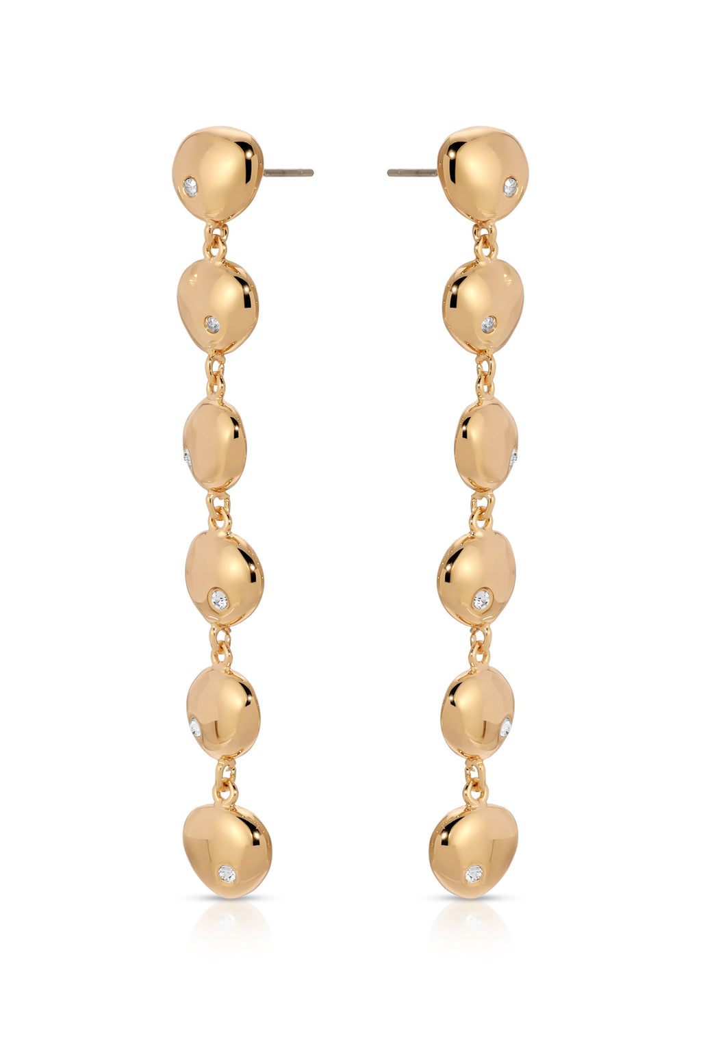 Polished Pebble Linear Dangle Earrings