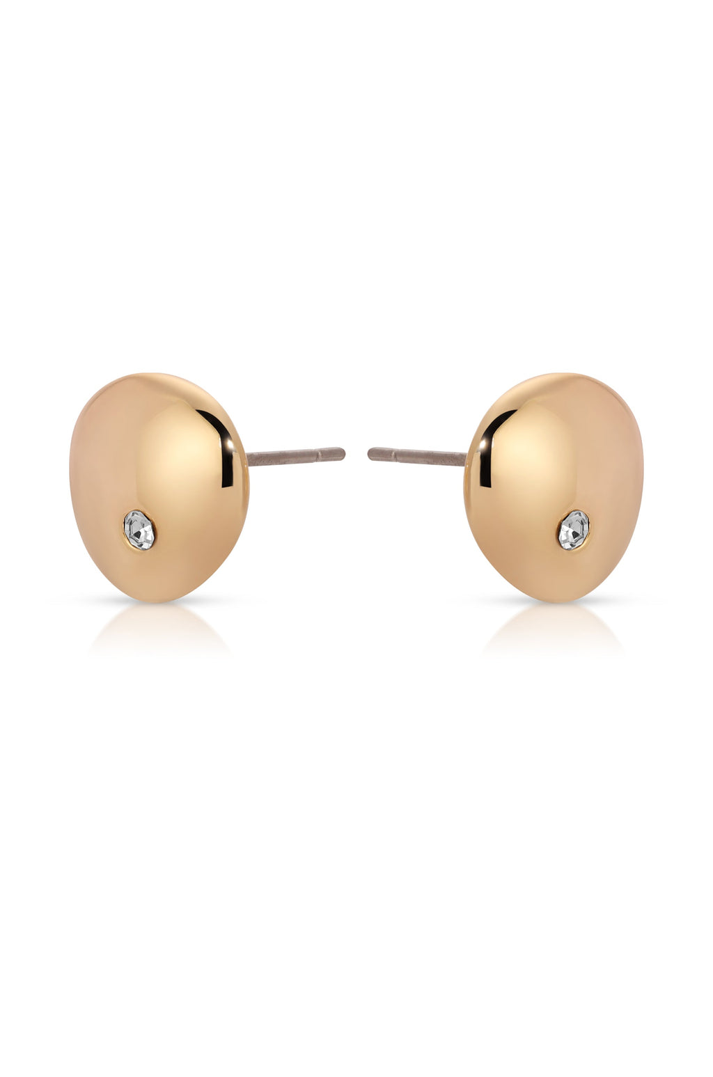 Polished Pebble Crystal Stud Earrings