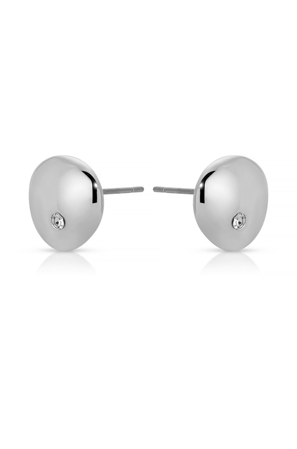 Polished Pebble Crystal Stud Earrings
