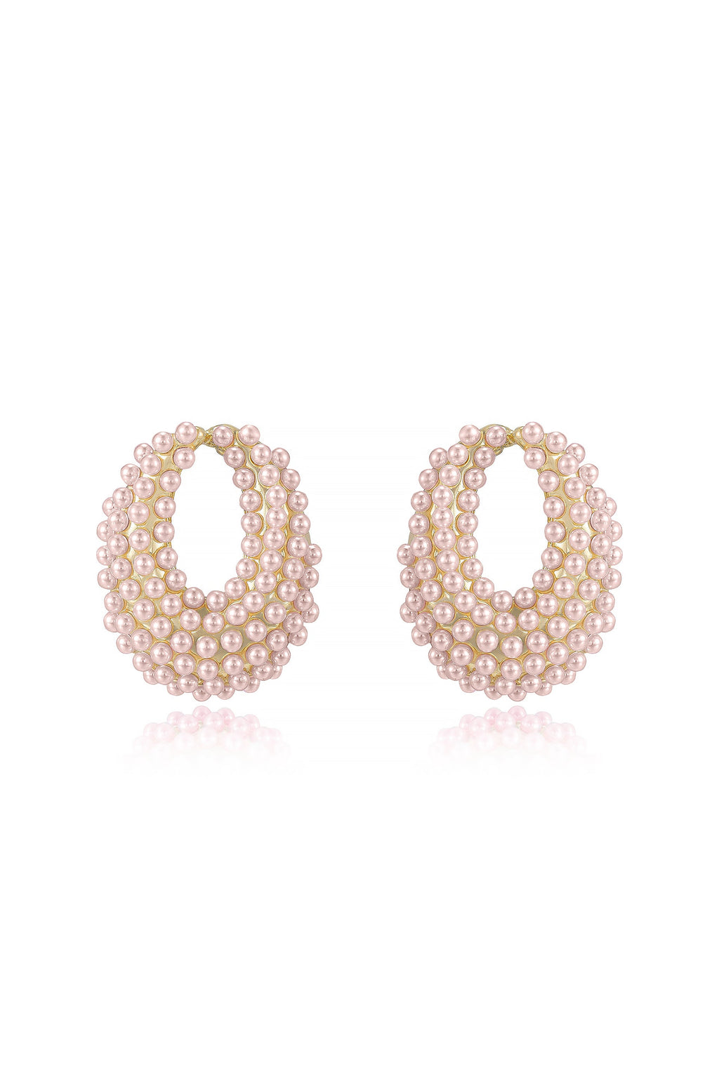 Classic Pearl Cluster Stud Earrings in pink