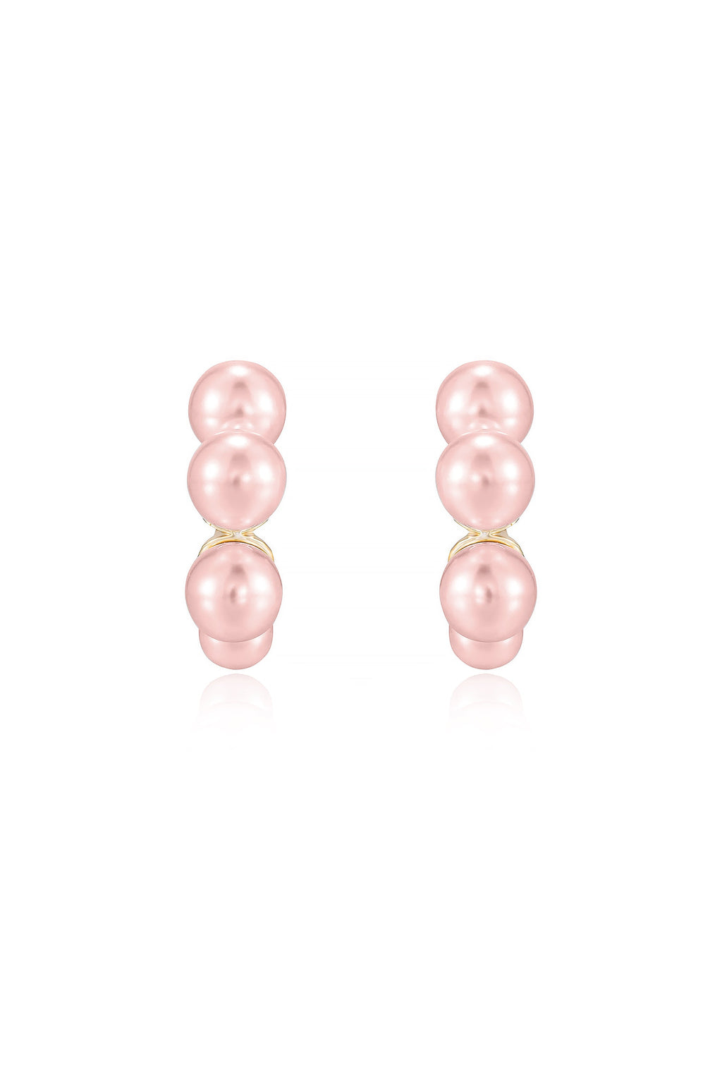 Five Pearls Hoop Earrings